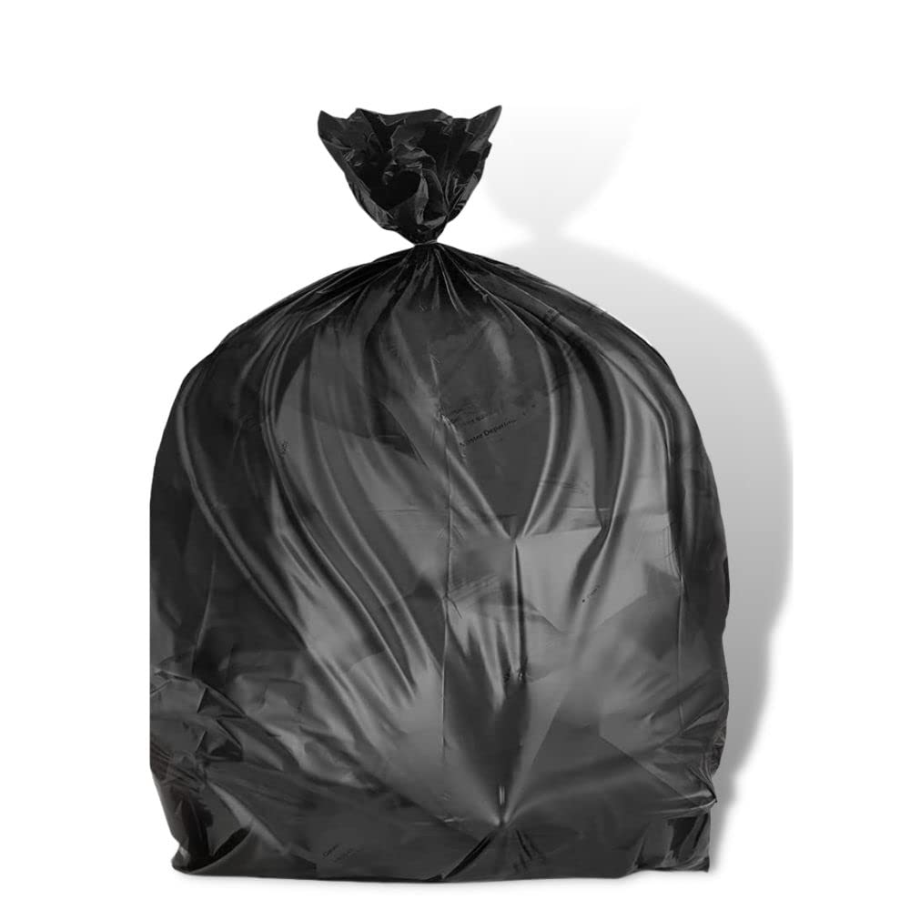 Plasticplace 12-16 Gallon Trash Bags | 0.8 Mil Thick | Black Garbage Can Liners | 24