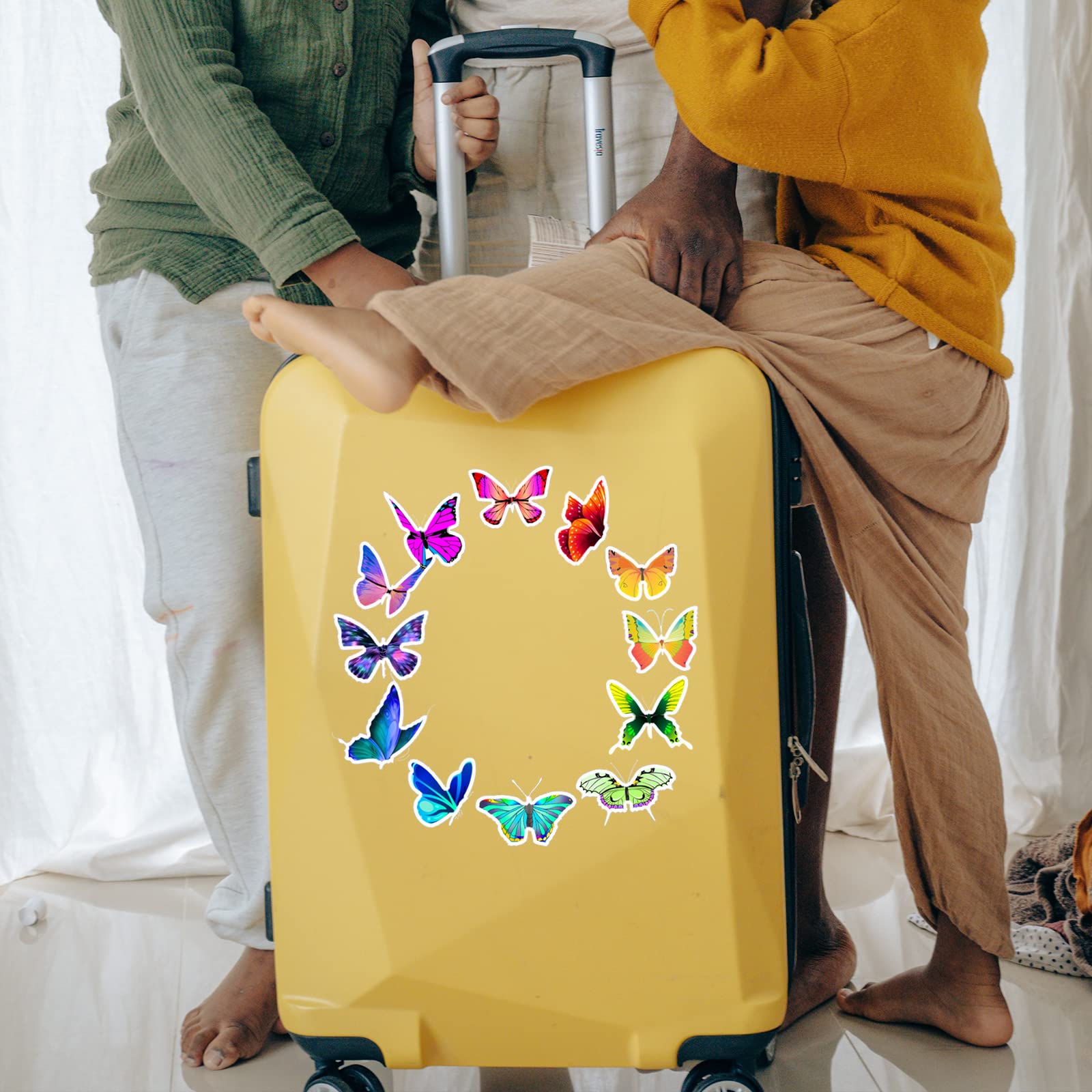 **50PCS Butterfly Stickers - Waterproof Vinyl Decals for Water Bottles, Laptops, Skateboards, Phones & Luggage - Cute DIY Stickers for Kids, Teens & Adults - Perfect for Scrapbooking, School & Travel**