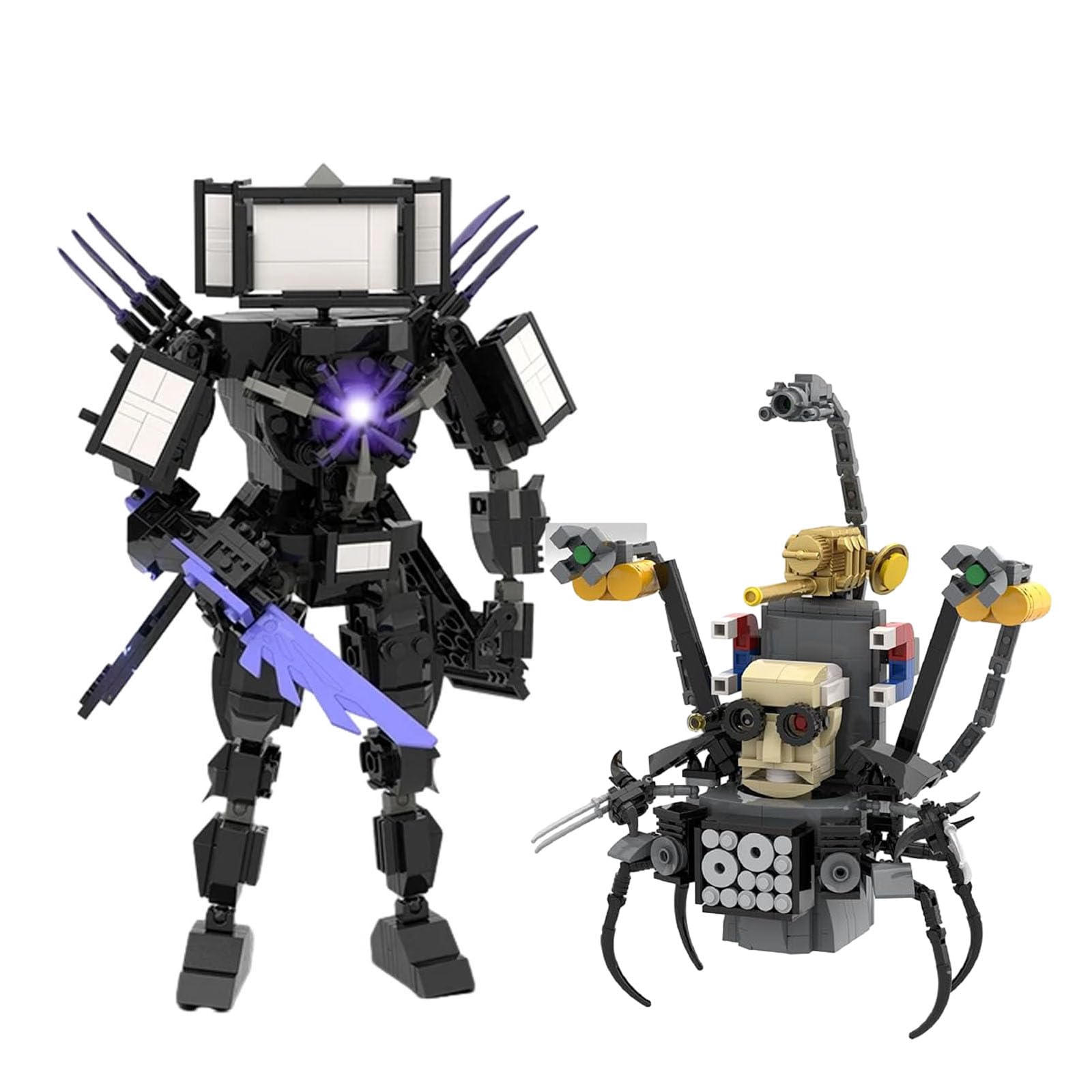 Skibidi Toilet Man Building Blocks Set - Horror Game TV Man & Speakerman Construction Kit with Camera Titan Toy | Creative Gift for Adults & Kids | Perfect for Halloween Decor, Gaming Collectibles & STEM Learning