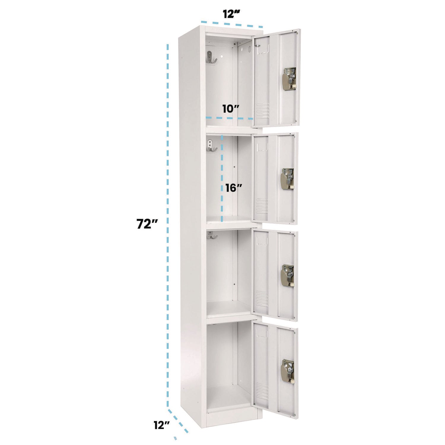 AdirOffice 4 Compartment Steel Storage Locker - 12