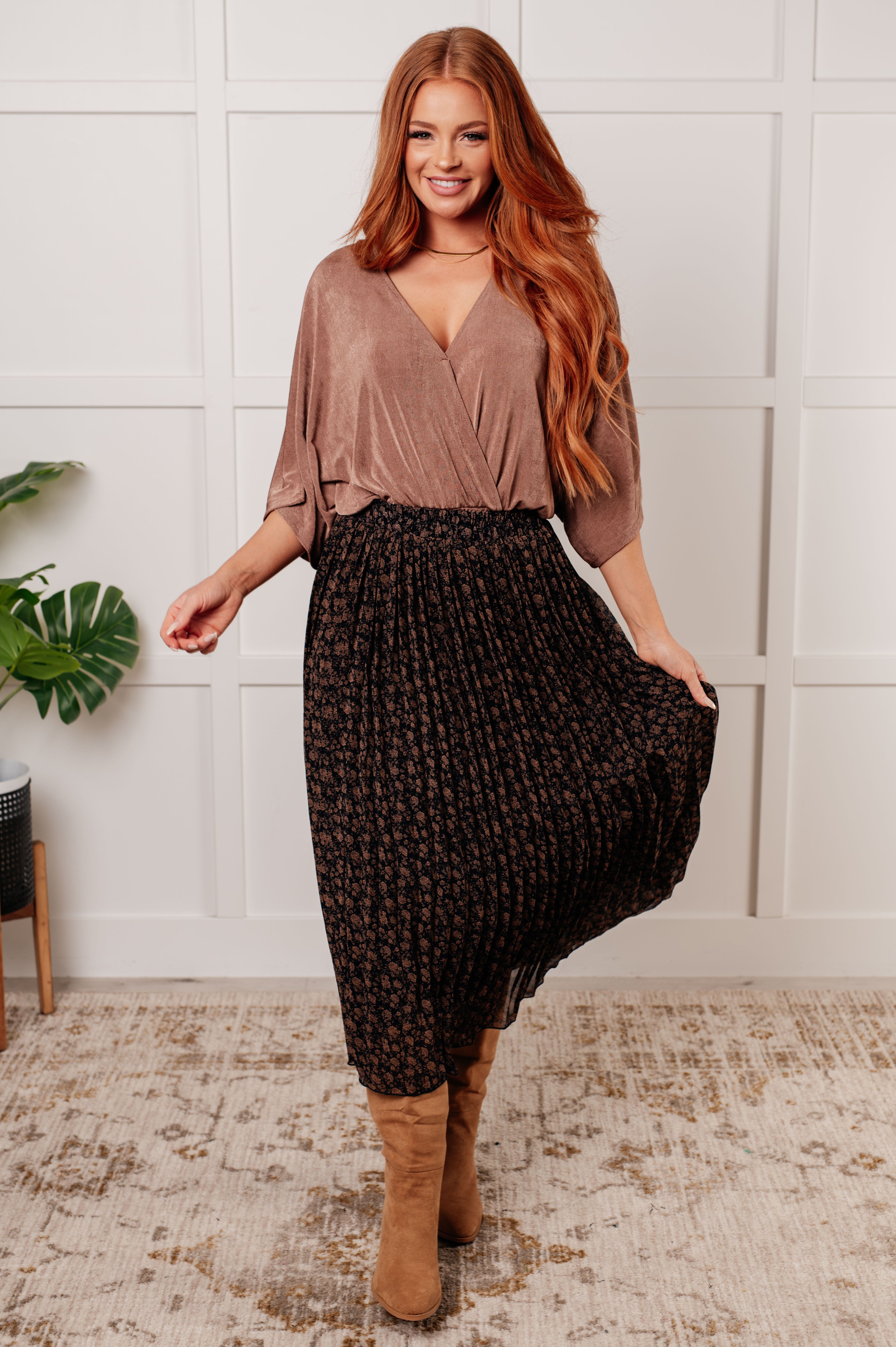 Elegant V-Neck Blouse for Women - Flowy Draped Tops for Office, Party & Date Night | Chic & Comfortable Ladies Fashion Top