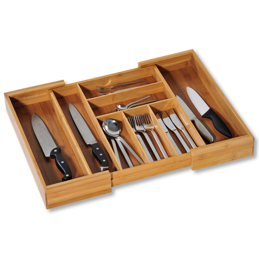 Expandable Cutlery Organizer Box - 3-Tier Kitchen Utensil Storage for Drawer or Countertop - Perfect for Spoons, Forks, Knives & Cooking Tools - Space Saving Solution for Small Kitchens