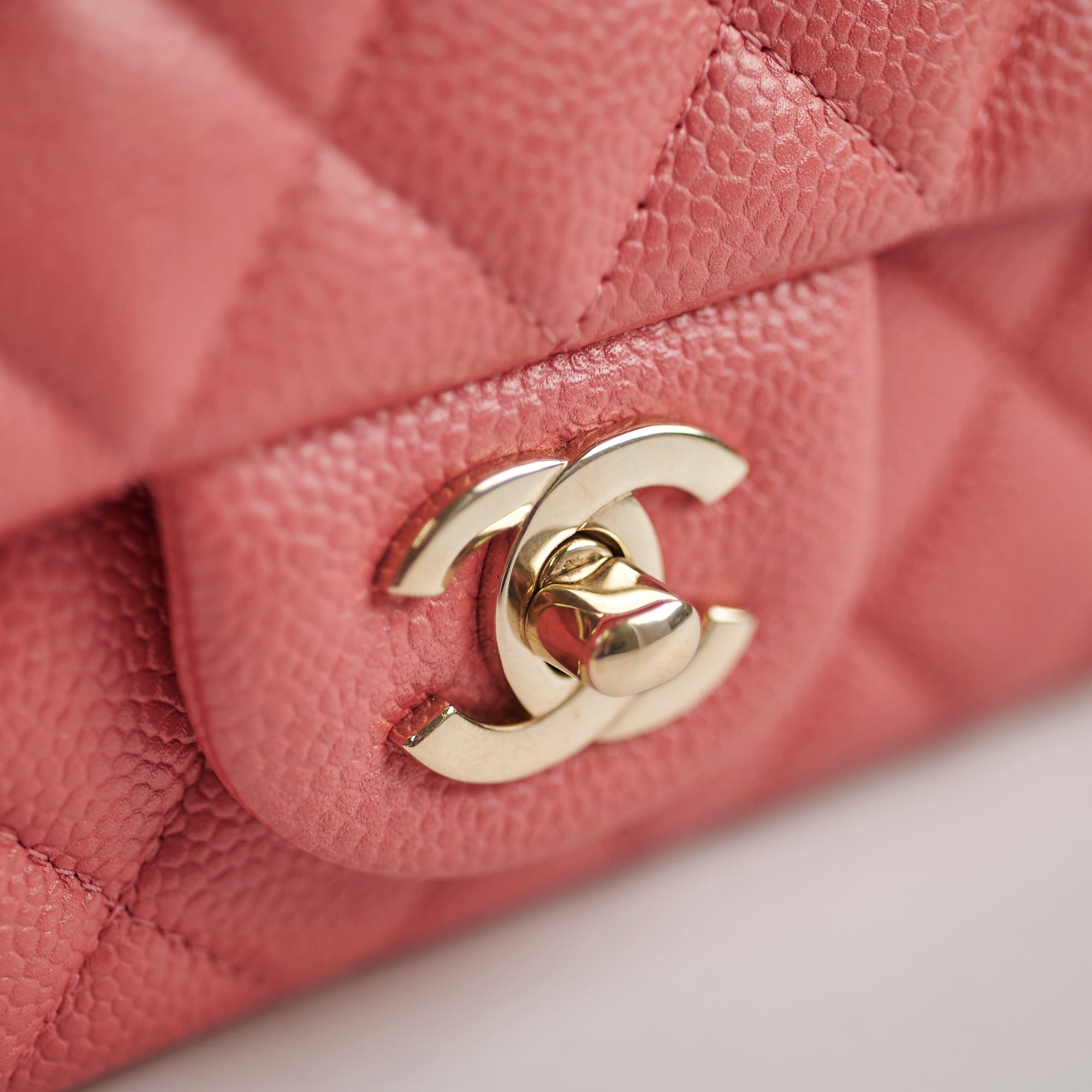 Chanel Pearly Pink Rectangular Mini Flap Bag in Caviar Leather - 25 Series | Luxury Crossbody Purse for Women, Perfect for Parties & Evening Events