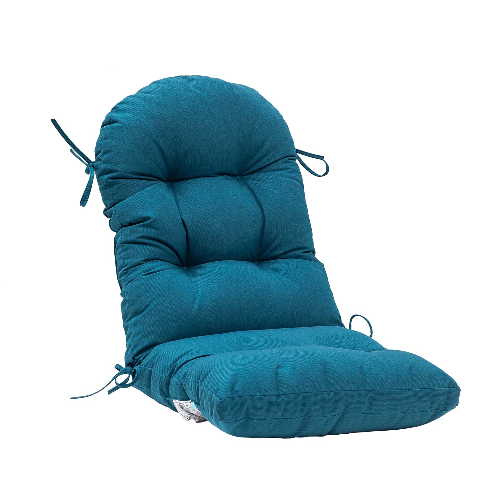 QILLOWAY High Back Chair Cushion Set of 2 - All Weather Indoor Outdoor Replacement Cushions for Adirondack & Rocking Chairs - Peacock Blue - Perfect for Patio, Deck, Garden & Porch Relaxation