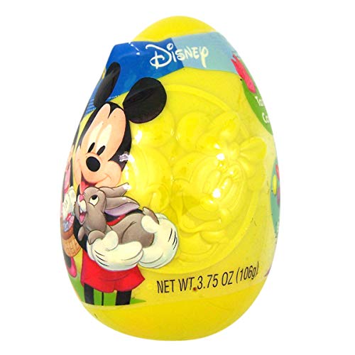 Disney Mickey and Minnie Mouse Jumbo Candy Filled Easter Egg - 3.75oz Chocolate Hollow Egg with Assorted Treats Inside - Perfect for Easter Baskets, Party Favors & Holiday Gifts