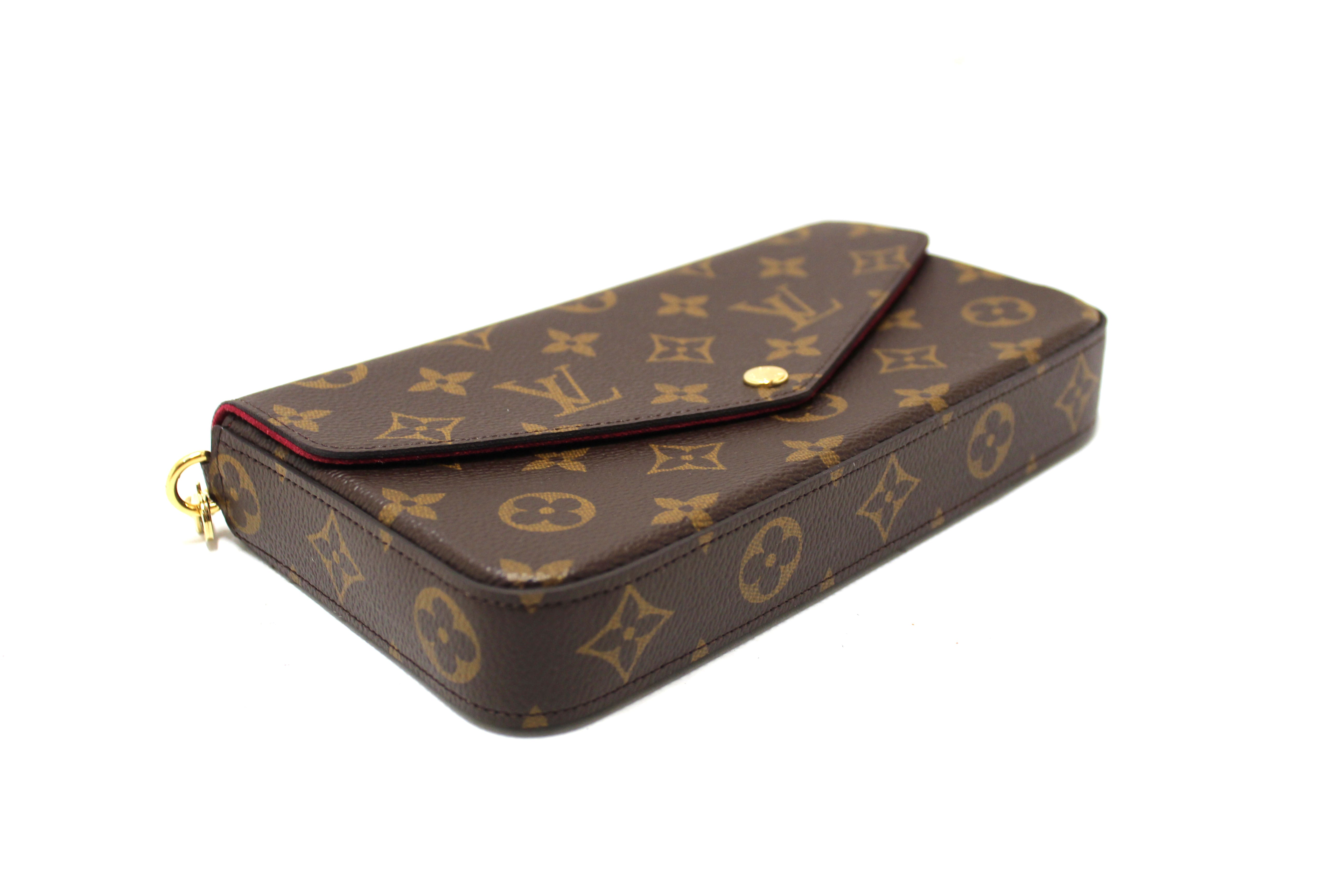 Authentic Louis Vuitton Monogram Felicie Pochette Crossbody Bag in Fuchsia Pink - Luxury Designer Handbag for Women, Perfect for Date Night, Parties & Everyday Use