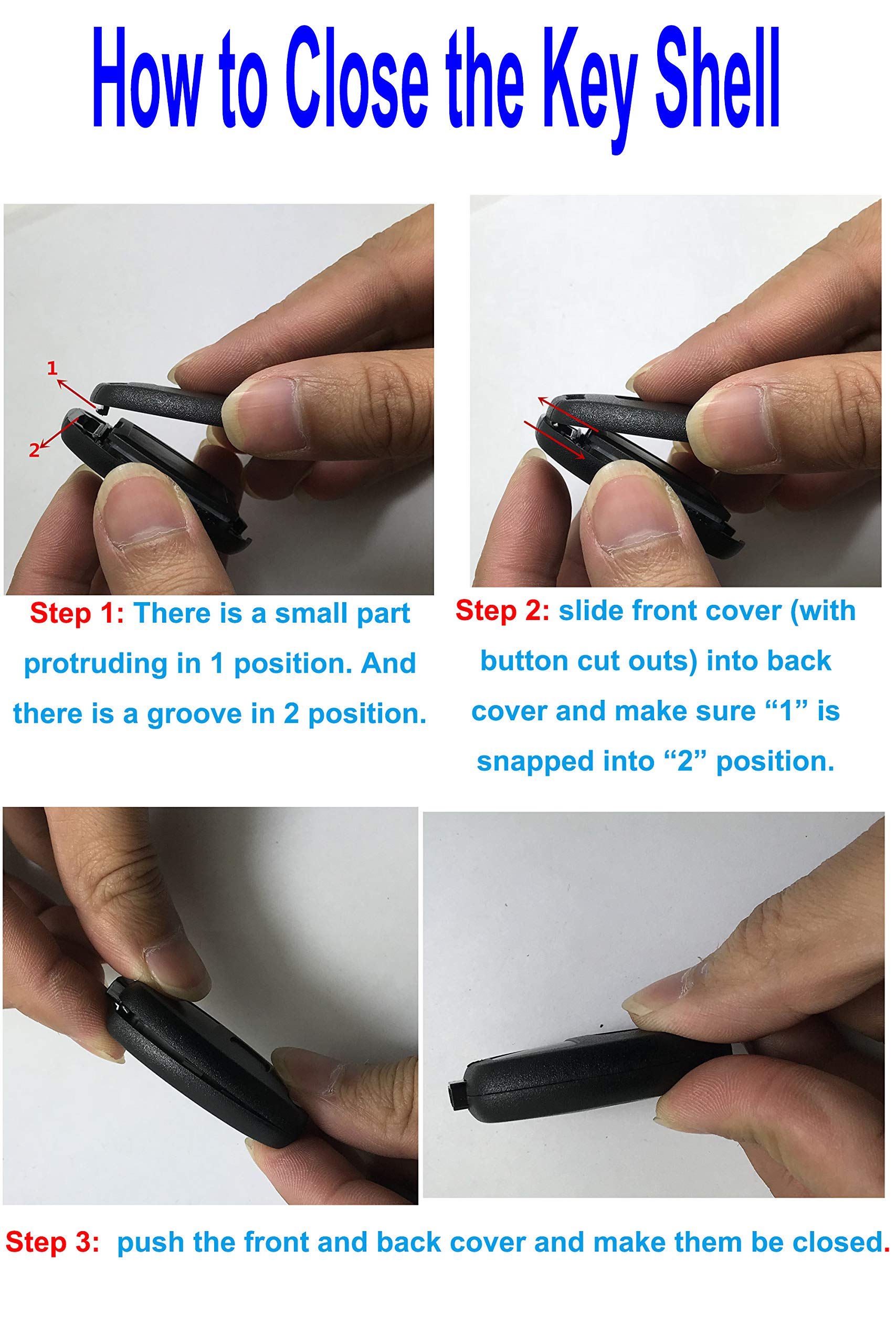 Premium Key Fob Cover Case for Honda Accord 2003-2012, Civic EX 2006-2013, Pilot 2009-2015, CR-V 2005-2006 - Durable Remote Key Shell Replacement (1 Black + 1 Blue) - Perfect for Car Key Protection & Style Upgrade