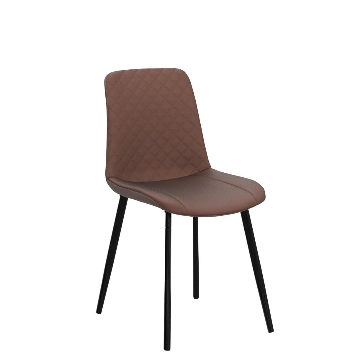 Seonyou Mid Century Modern Dining Chairs Set of 4 - Faux Leather Brown Kitchen Chairs for Dining Room - Perfect for Home, Restaurant & Office Use