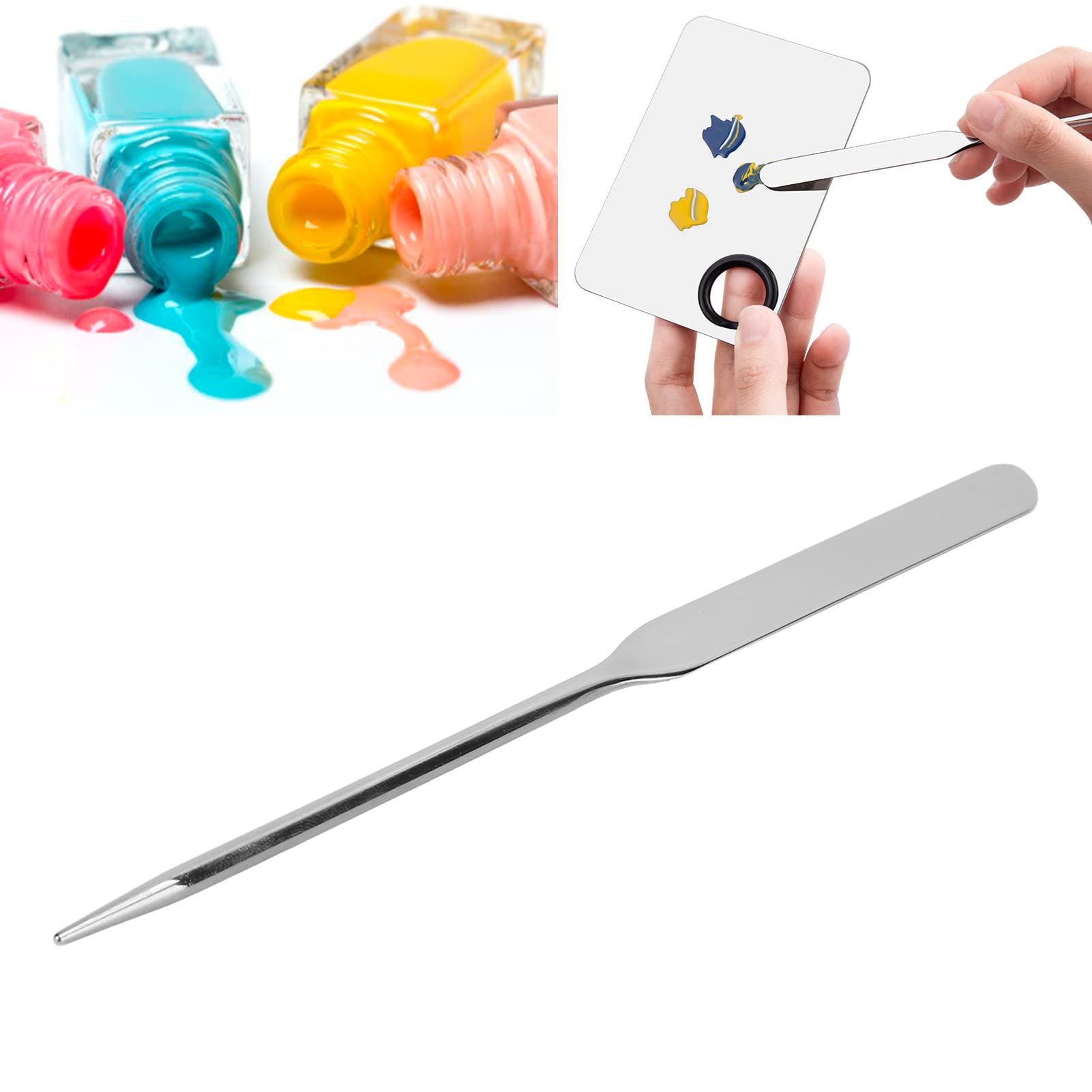 Professional Stainless Steel Makeup Spatula - Foundation Mixing Stick, Cosmetic Stirring Tool for Makeup Artists | Perfect for Liquid Foundation, Nail Art & DIY Beauty Blending (Ideal for Salon, Home & Professional Makeup Kits)