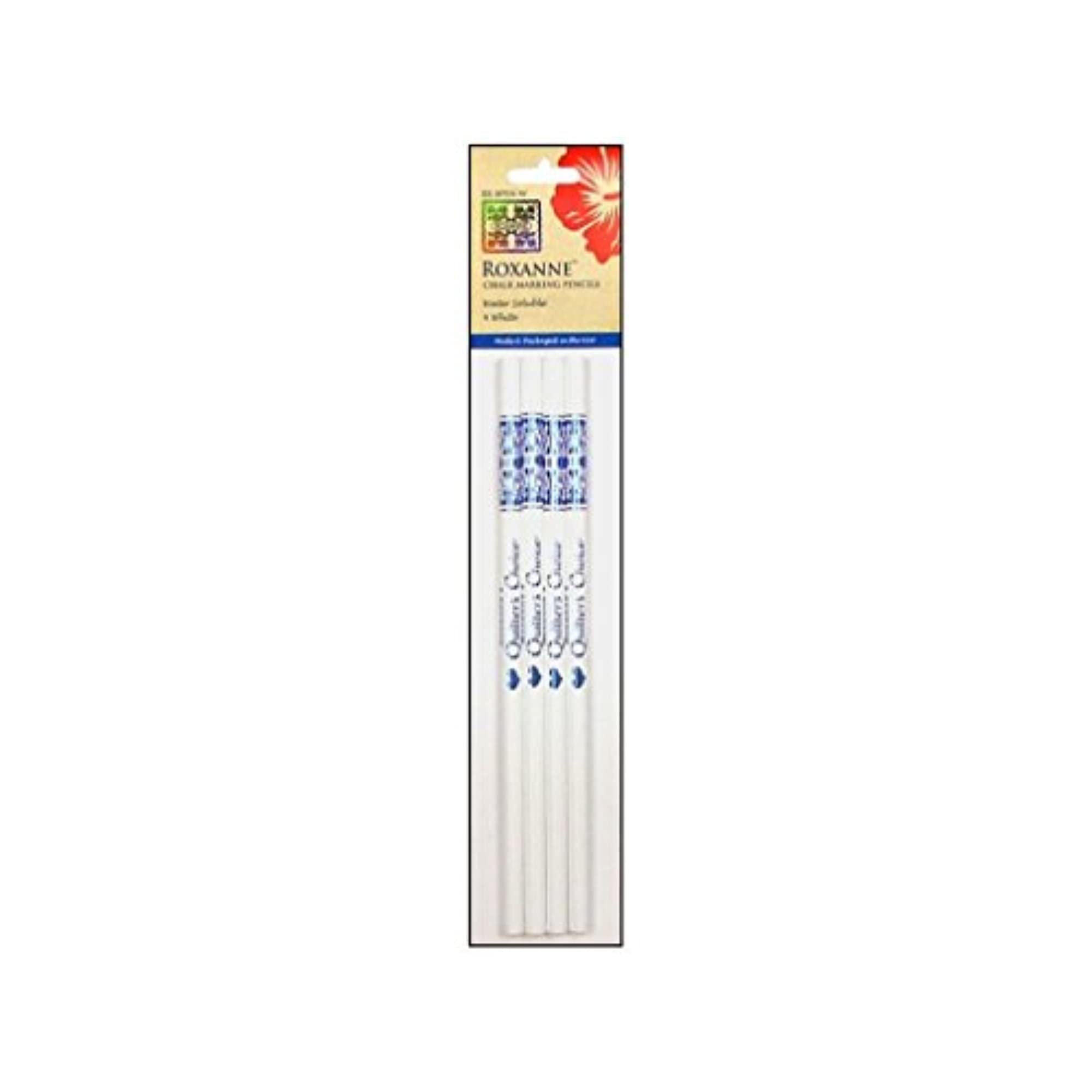 Water-Soluble Chalk Marking Pencils - 4-Pack White - Ideal for Sewing, Quilting & Fabric Marking - Washable & Non-Toxic