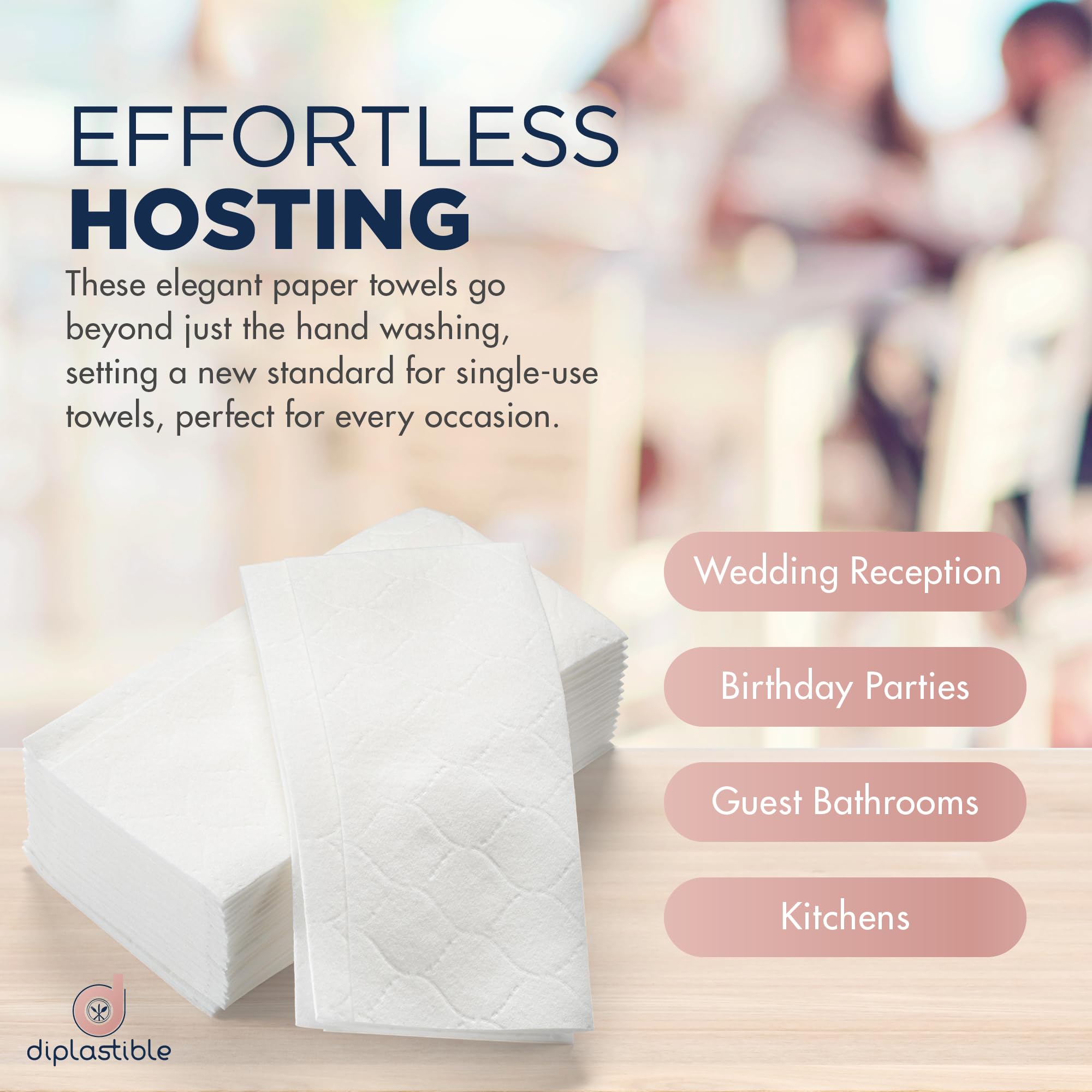 1000 Pack Disposable Guest Towels - Premium White Bathroom Napkins, Heavy Duty & Ultra Absorbent Paper Hand Towels with Linen Feel for Home, Parties, Events | Ideal for Guest Bathrooms, Weddings, Restaurants & Office Use