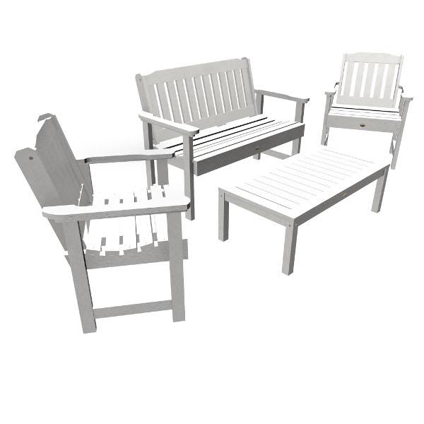 Lehigh 5-Piece Outdoor Garden Conversation Set - Patio Furniture with Cushions for Backyard, Deck, or Poolside Relaxation