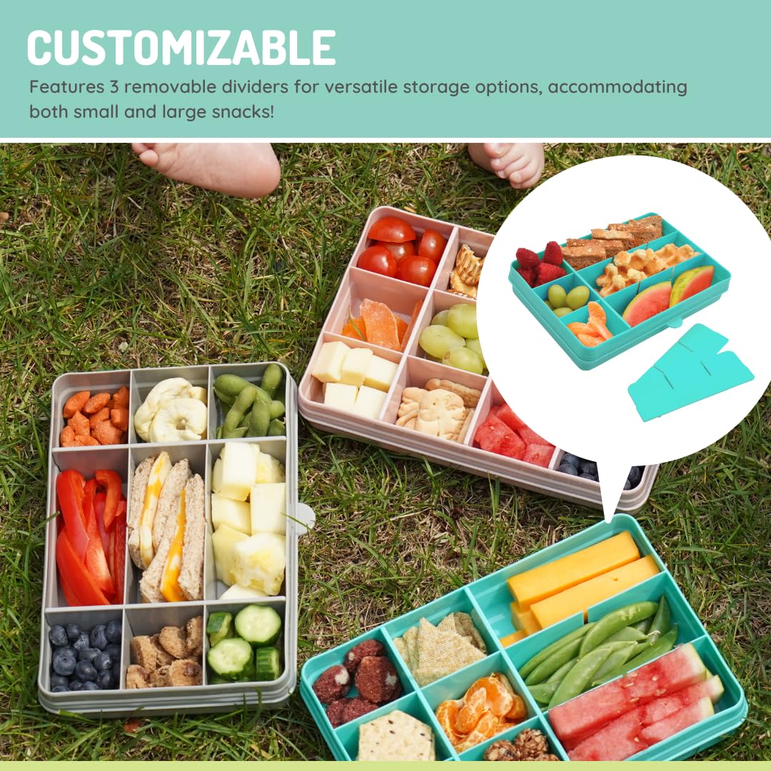 Melii Snackle Box - 12-Compartment BPA-Free Divided Snack Container for Kids, Removable Dividers, Perfect for Food Storage, Arts & Crafts, Beads & Small Items - Ideal for School Lunches, Travel & Organization (Blue)