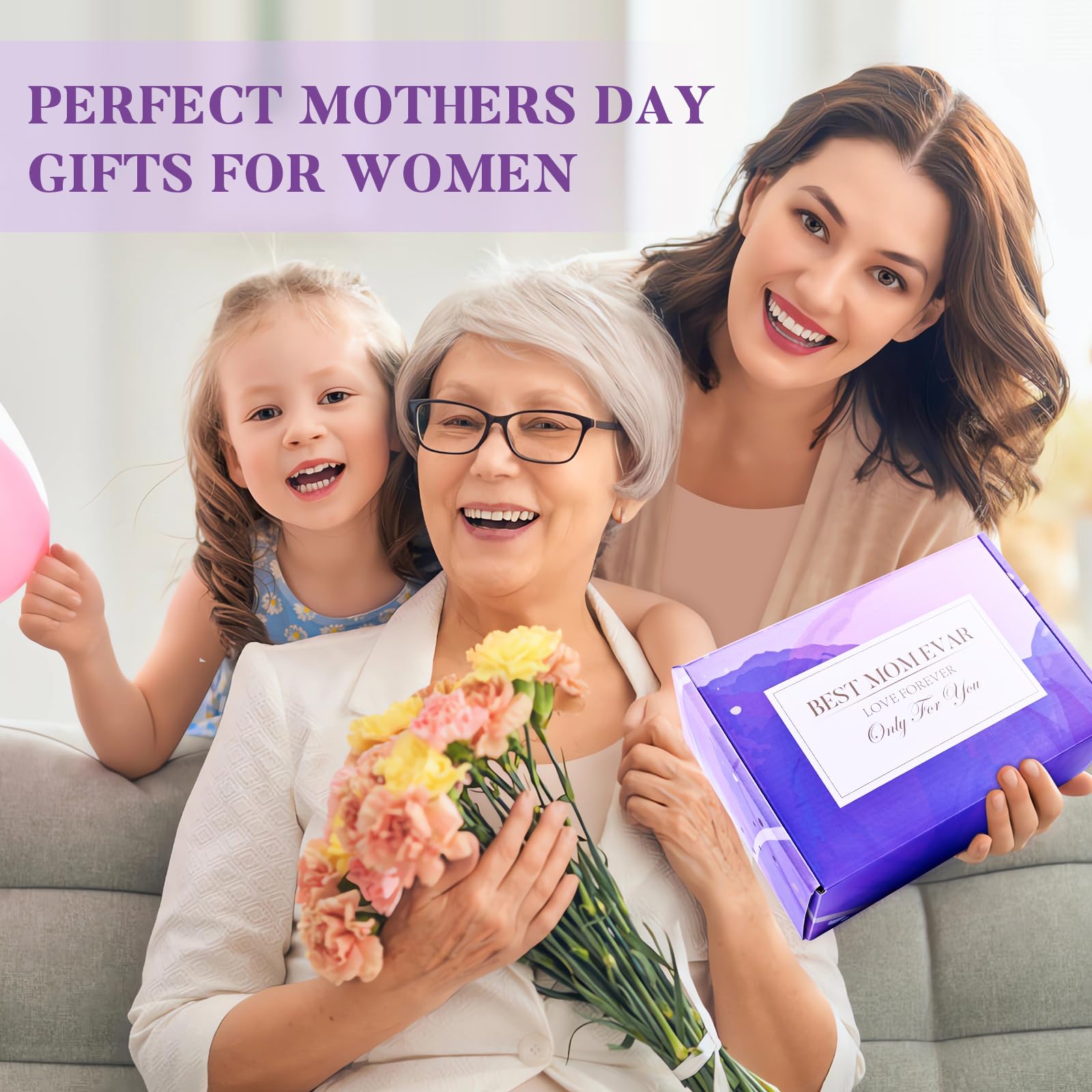 Lavender Spa Gift Basket for Mom - Relaxing Birthday, Mother's Day & Get Well Soon Present for Women with 20oz Tumbler | Perfect for Self-Care, Home Spa & Stress Relief