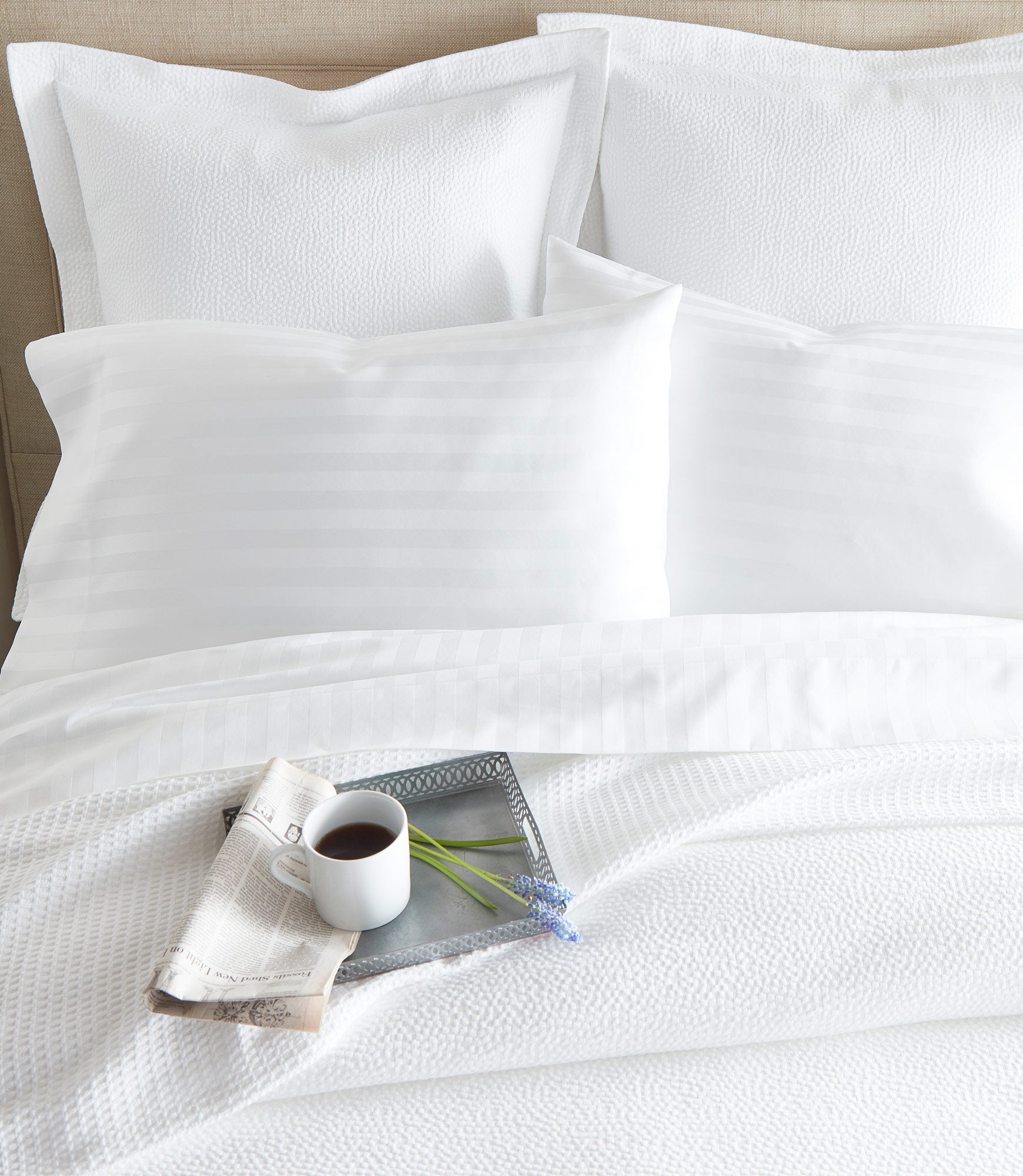 Premium Soprano Stripe Sateen Flat Sheet - Soft & Breathable 100% Cotton Bed Sheet Set - Perfect for Guest Rooms, Master Bedrooms & Luxury Hotels