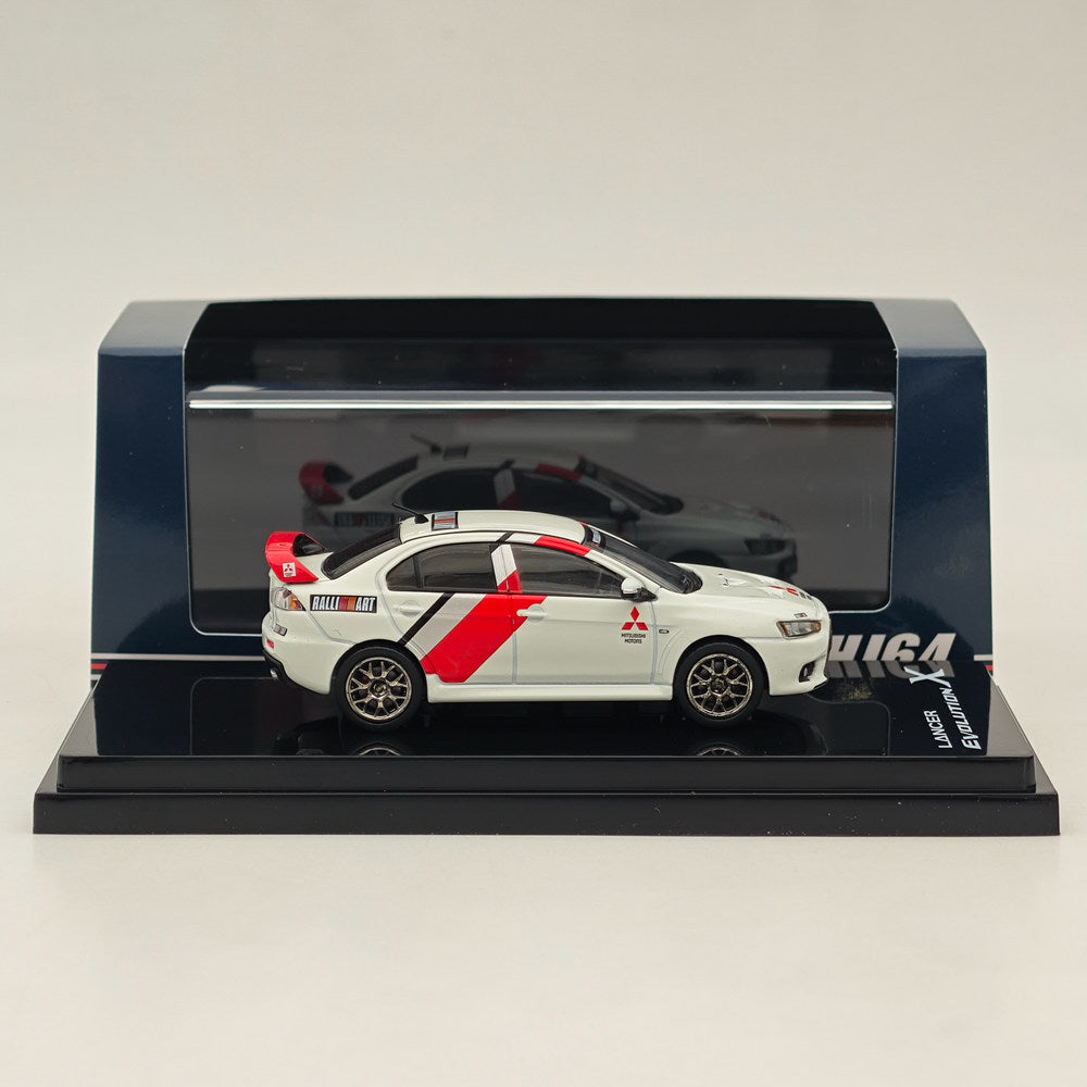 1/64 Scale Mitsubishi Lancer Evolution X Ralliart Diecast Model Car - White (HJ644053RA) | Collectible Hobby Japan Toy for Display, Racing Enthusiasts & Car Lovers