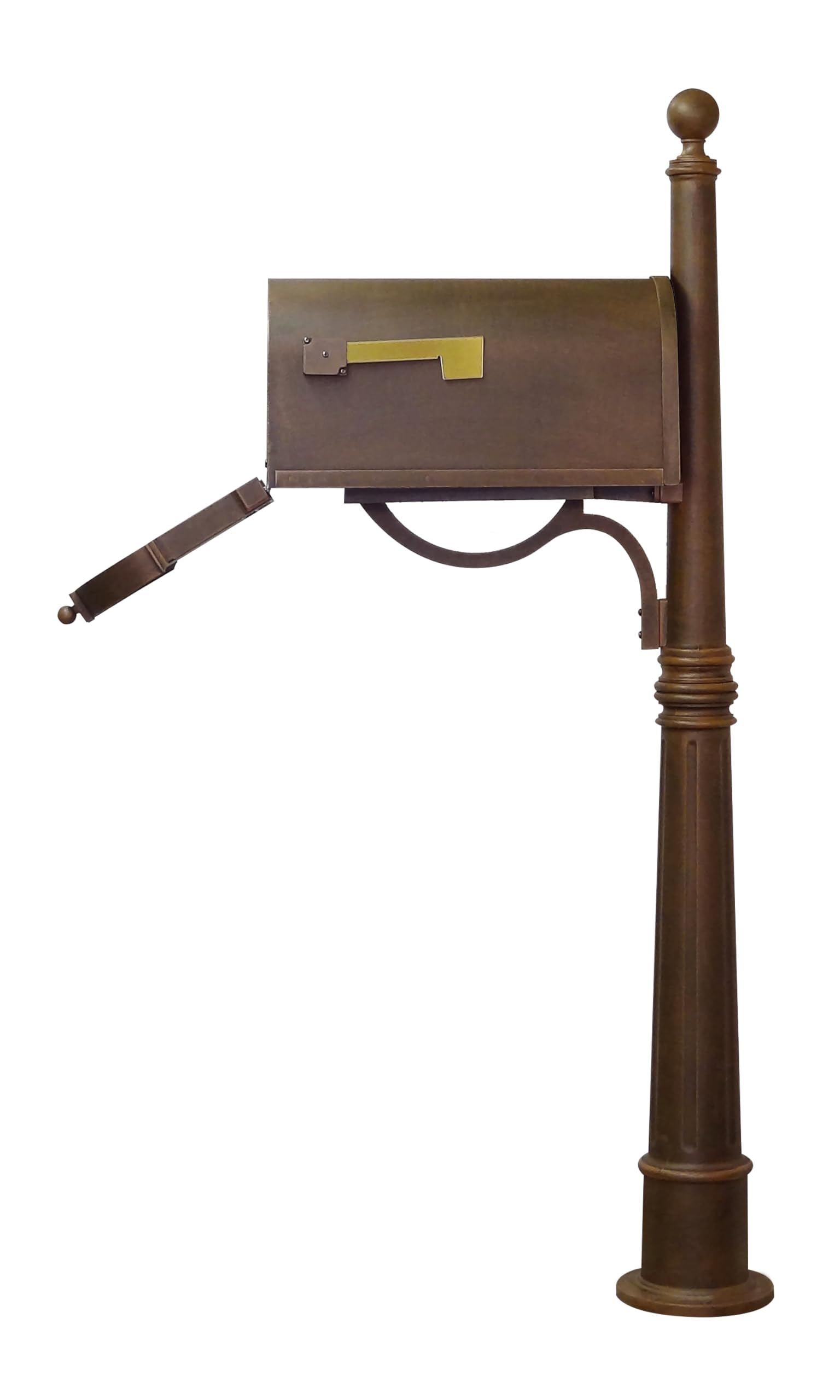Special Lite Berkshire Curbside Mailbox with Aluminum Post - Copper Mailbox with Ashland Post - SCB-1015_SPK-600-CP | Durable Outdoor Mailbox for Residential & Commercial Use | Weather-Resistant Mailbox for Home, Office & Apartment Buildings