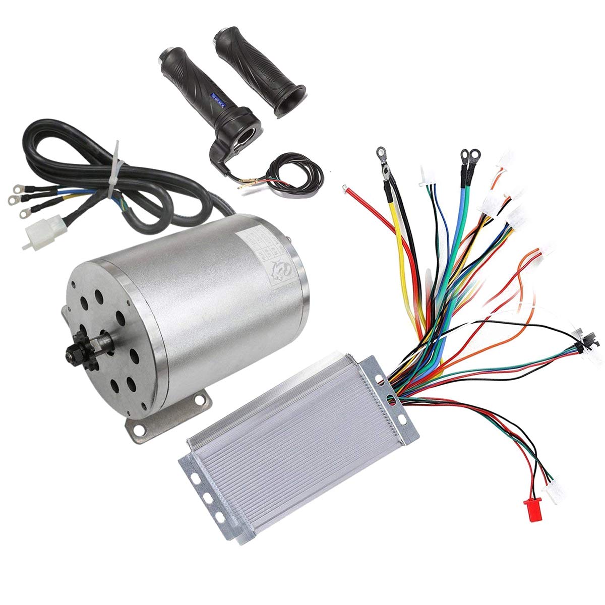 48V 1800W Brushless Electric Motor Kit with Controller & Throttle Grip - Compatible with Go Kart, Scooter, eBike, Motorized Bicycle, ATV & Moped | High Power Electric Conversion Kit for DIY Projects & Vehicle Upgrades