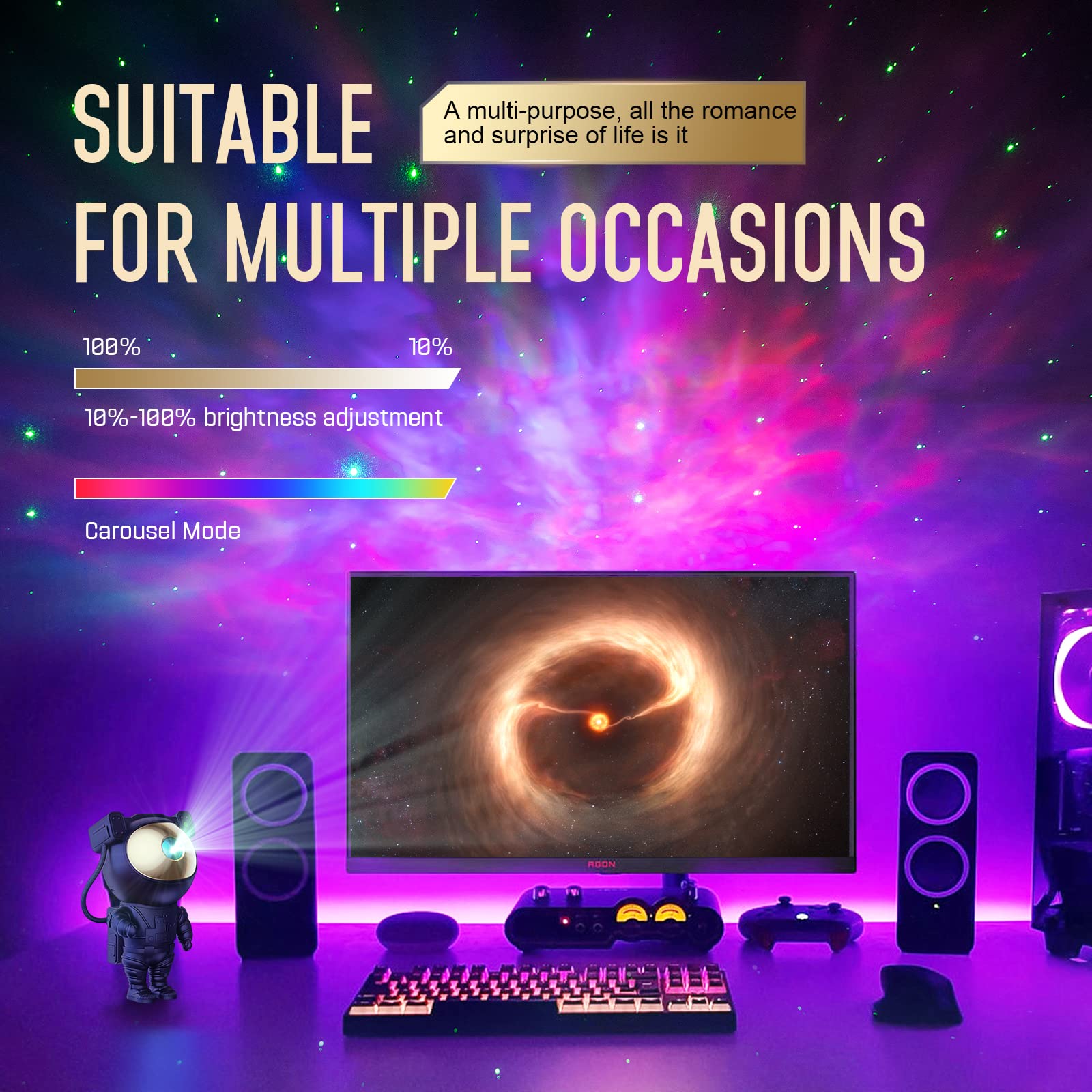 Mooyran Galaxy Star Projector Night Light - Astronaut Space Ceiling Projector for Bedroom, Kids Room Decor, LED Nebula Lamp | TikTok Trending Cool Gadget for Relaxation, Sleep Aid & Home Decoration