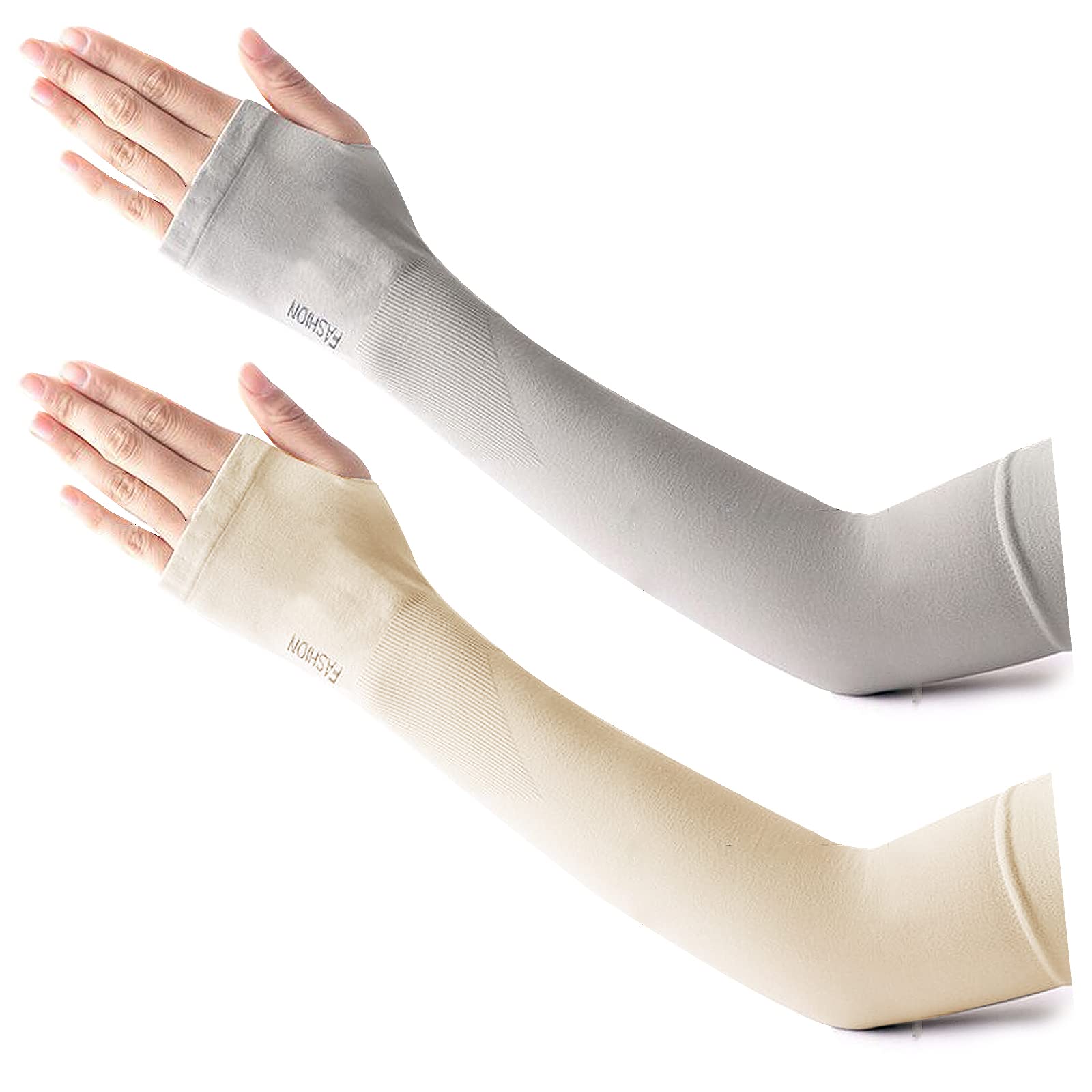 LumiSyne 2 Pairs UV Protection Arm Sleeves for Men & Women - UPF 50+ Cooling Compression Sleeves for Cycling, Hiking, Tattoo Cover - Breathable & Stretchable Sun Protection Arm Wear for Outdoor Sports & Daily Use