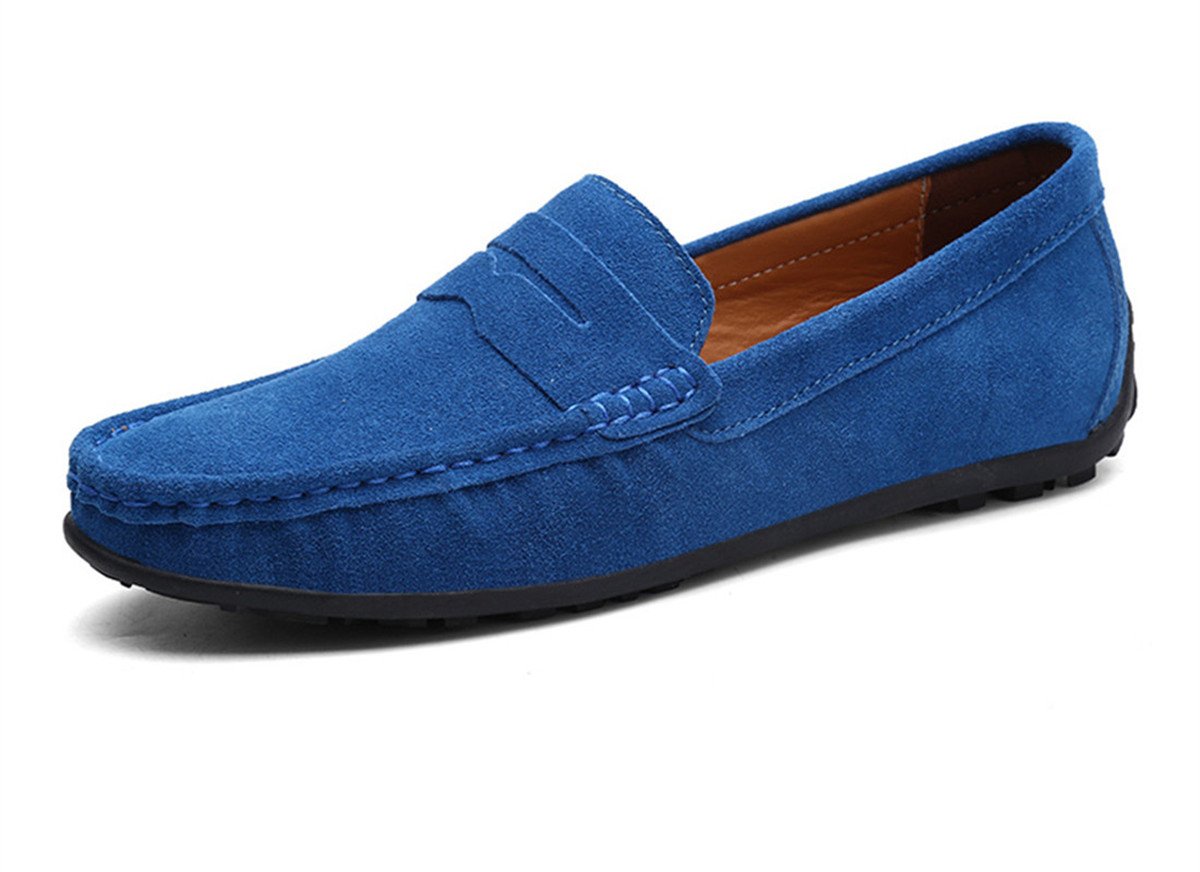 Stylish Men's Suede Leather Penny Loafers - Comfortable Slip-On Driving Moccasins & Boat Shoes for Casual Wear, Office & Outdoor Activities