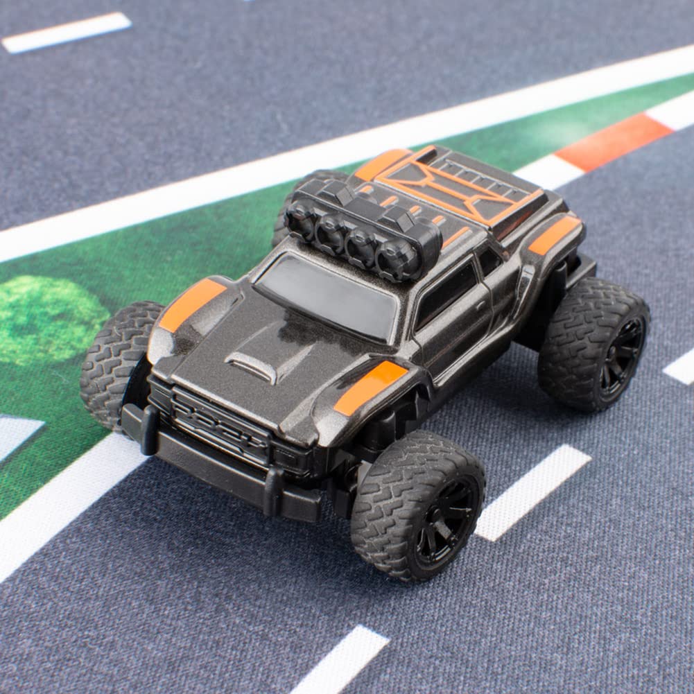 1:76 Turbo Racing Scale RC Sport Car - Remote Control Mini Model Car, Full Proportional RTR Kit Toy for Kids & Adults (Monster Truck Orange) - Perfect for Indoor Racing, Tabletop Play & Collecting
