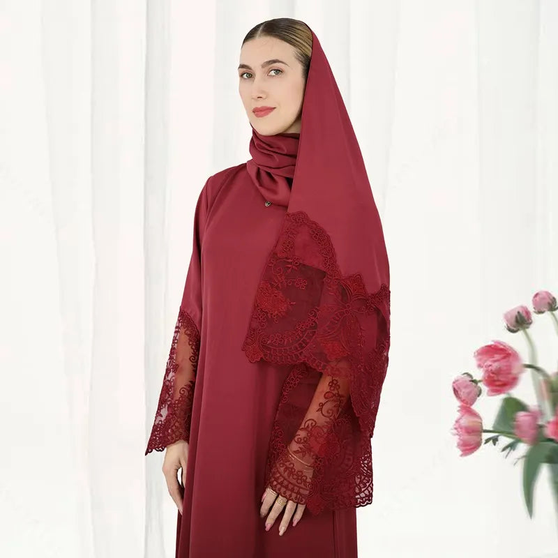 Elegant Eid Ramadan Wedding Abaya Dress with Embroidery - Perfect for Islamic Festivals, Ceremonies & Special Occasions