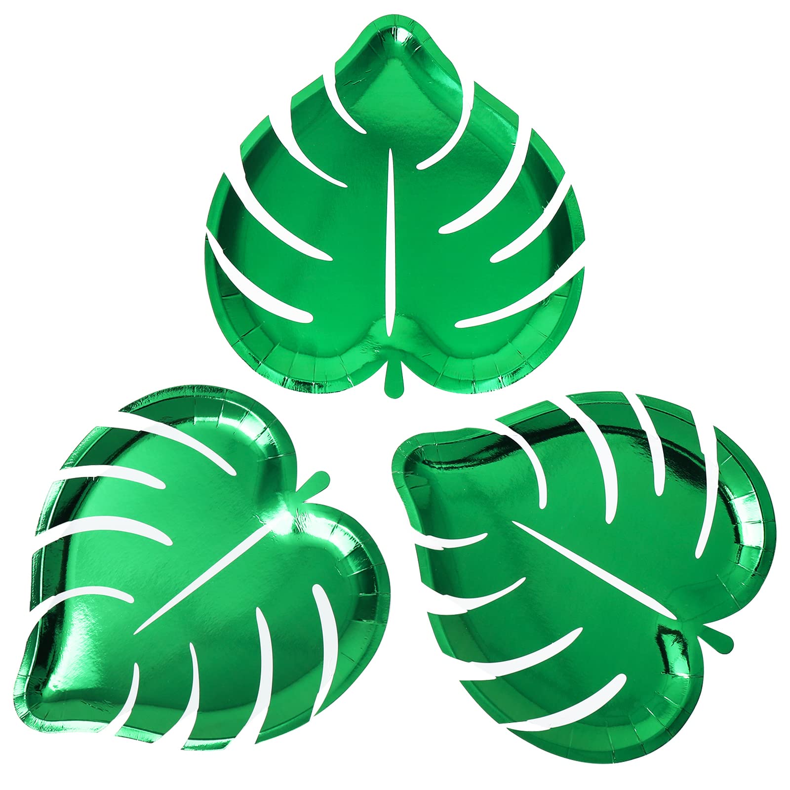 24Pcs Turtle Leaf Plates - Tropical Palm Leaf Disposable Tableware Set, Waterproof Eco-Friendly Paper Plates for Hawaiian Luau Party, Summer Picnic, Beach BBQ & Outdoor Dining Decor