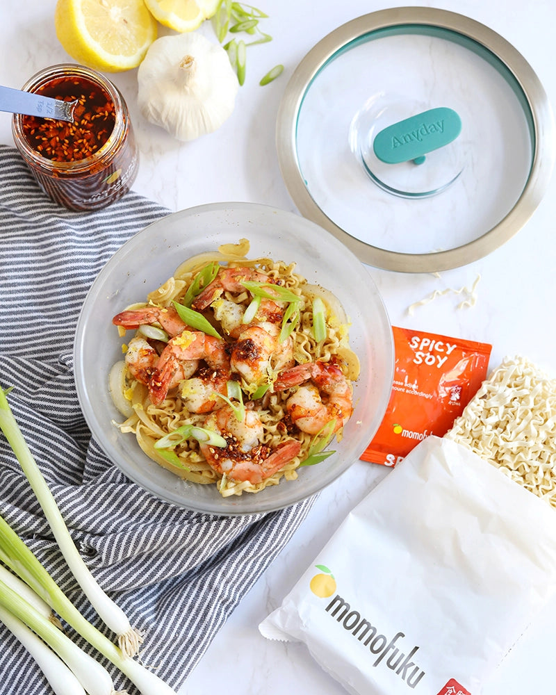 Momofuku Spicy Soy Shrimp Noodles - Authentic Korean Instant Ramen | Quick & Easy Meal for Lunch, Dinner or Late Night Snack