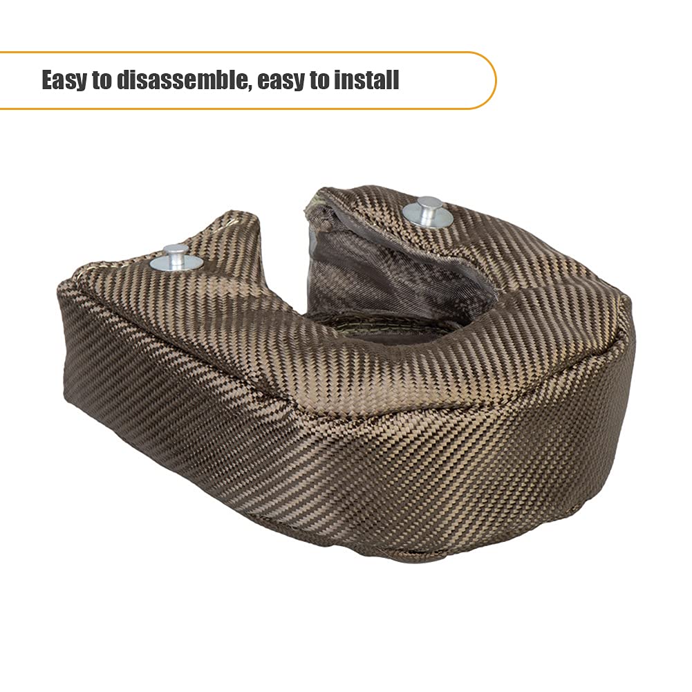 Titanium Turbo Blanket Cover for T3 Turbocharger - Heat Resistant Shield Wrap with Fastener Springs - Perfect for High-Performance Cars & Racing Vehicles