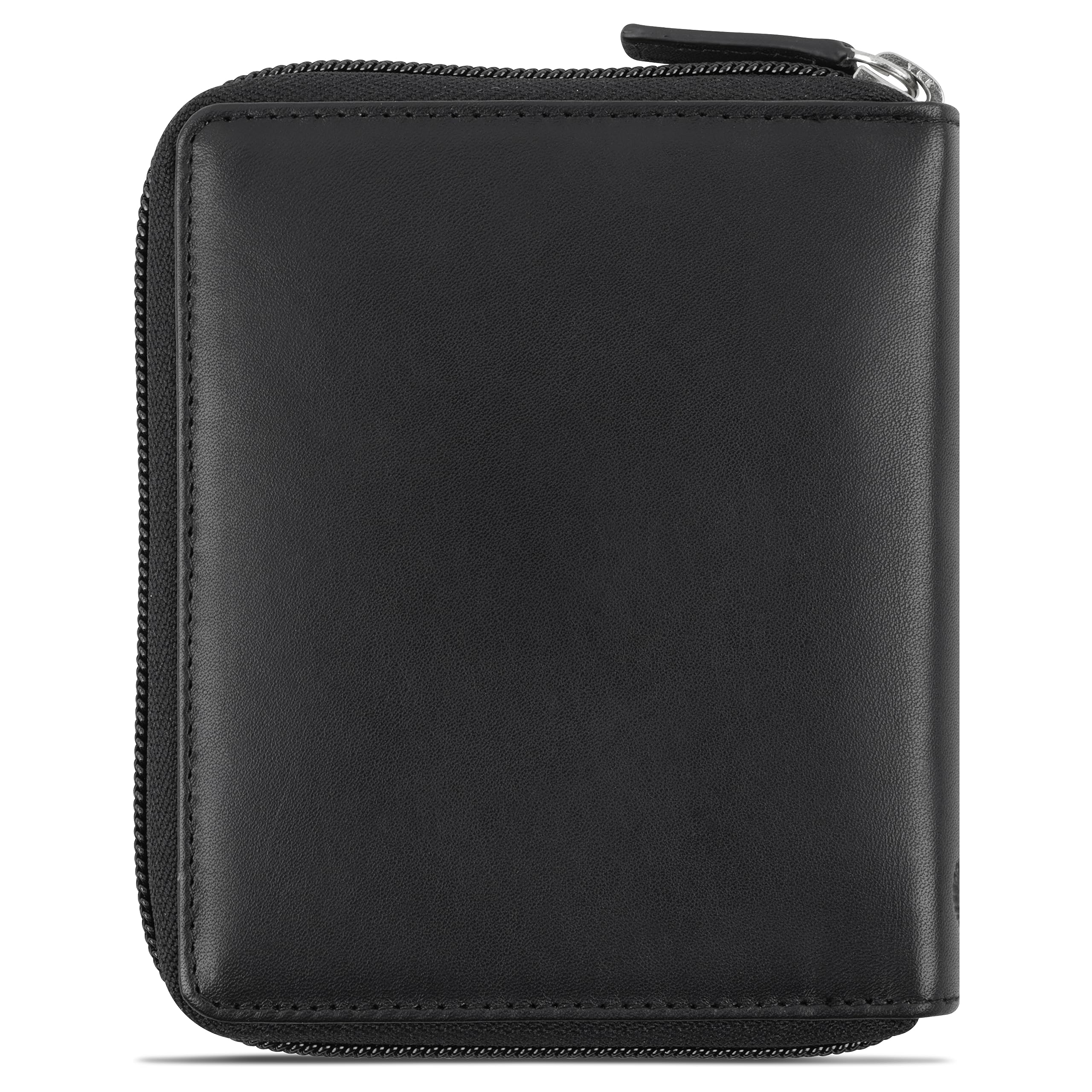 Bugatti Purse Primo with Zipper Coin Pouch - Compact 12cm Black Leather Wallet for Women | Perfect for Everyday Use, Travel & Gift Giving