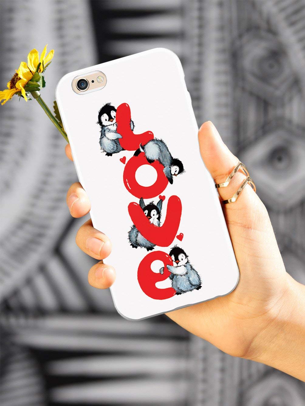 Inspired Cases - Samsung Galaxy Note 8 Case with 3D Textured Design | Protective Phone Cover for Galaxy Note 8 | Cute Penguin Love Pattern in White | Perfect for Everyday Use, Work & Travel Protection