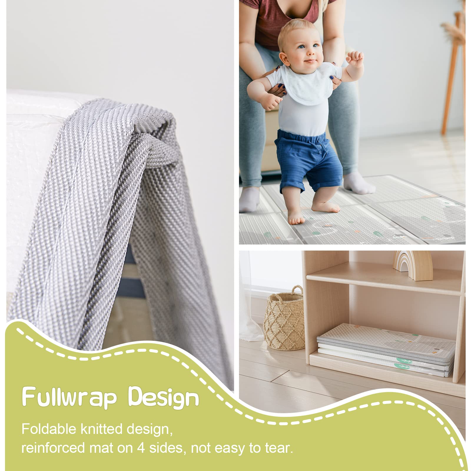 Zeebaba Extra Large Baby Playpen with Mat - 59x59x27 Inch Safety Play Yard for Babies & Toddlers | Indoor/Outdoor Play Area, Babyproof Space for Crawling & Learning | Perfect for Home, Daycare or Travel Use
