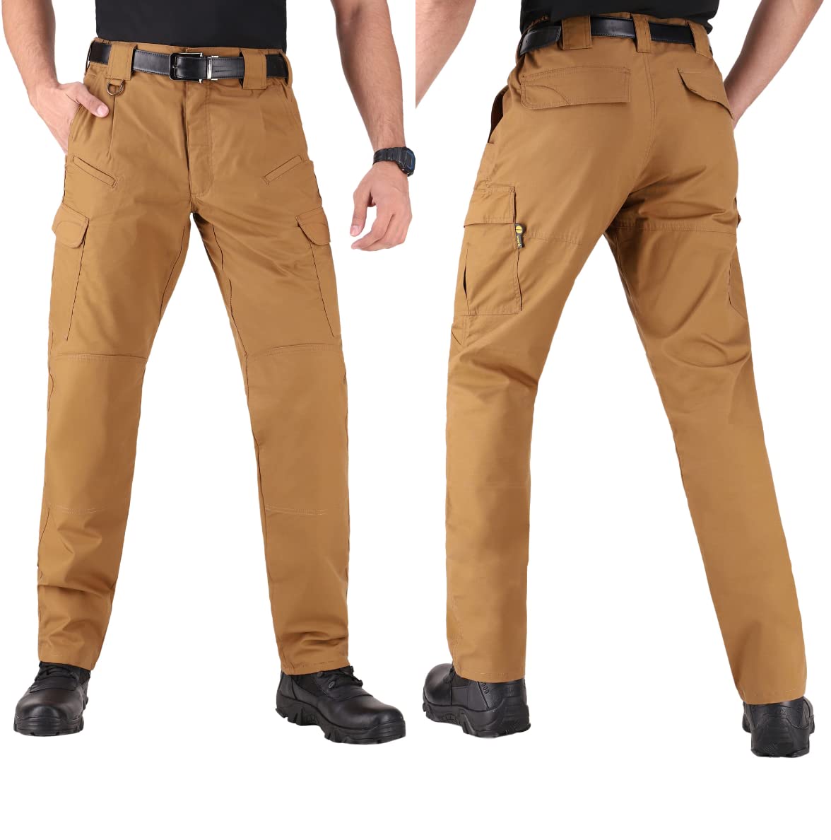 WHITEDUCK Men's Tactical Pants - Ripstop Stretch Water Resistant Cargo Work Pants with 13 Pockets for Military, Hiking & Outdoor Activities | Durable Tactical Trousers for Work, Camping & Adventure