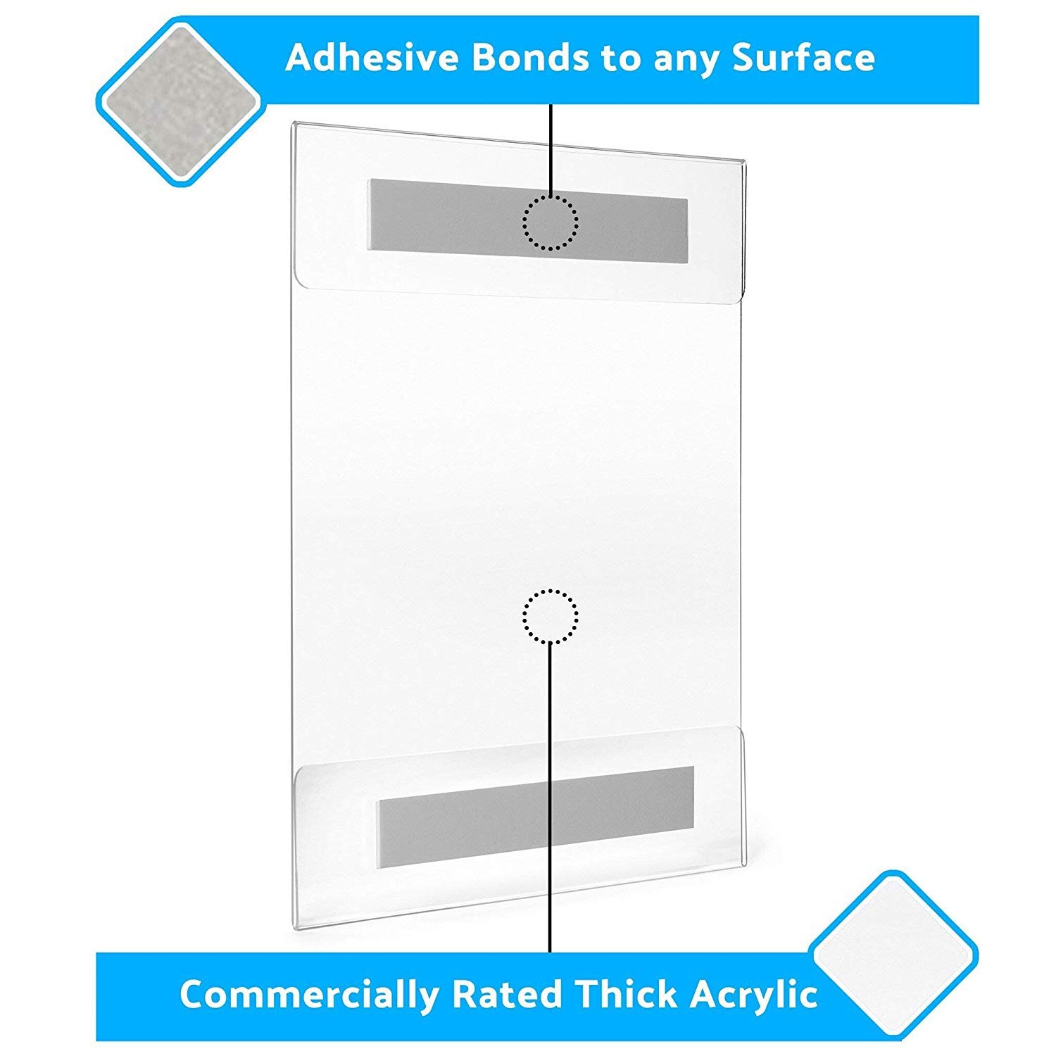 Clear Acrylic Sign Holder 8.5 x 11 Inches - Set of 12 Wall Display Stands for Documents, Menus & Posters | Plastic Frame for Business, Retail Stores & Restaurants | Perfect for Promotions, Events & Office Organization