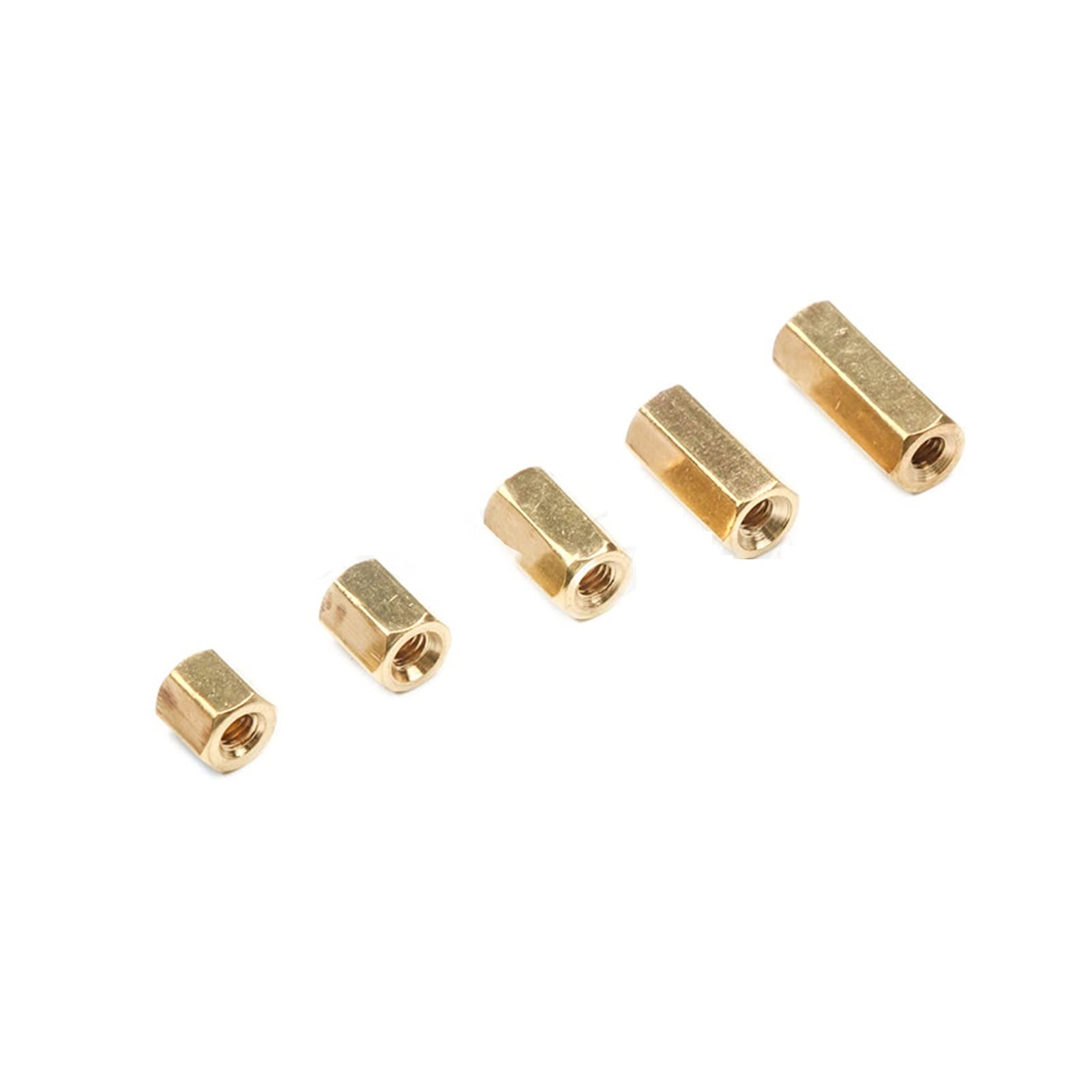 KOVNOVI Hex Nut Standoff Spacer Kit - 50pcs M2.5 Brass Female Threaded PCB Motherboard Mounting Hardware (5/6/8/10/12mm) - Perfect for Circuit Board Assembly, 3D Printing & Electronics Projects