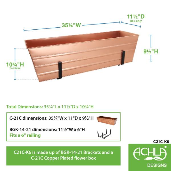 Decorative Flower Box with Sturdy Railing Brackets - Perfect for Balcony, Deck, and Window Garden Decor