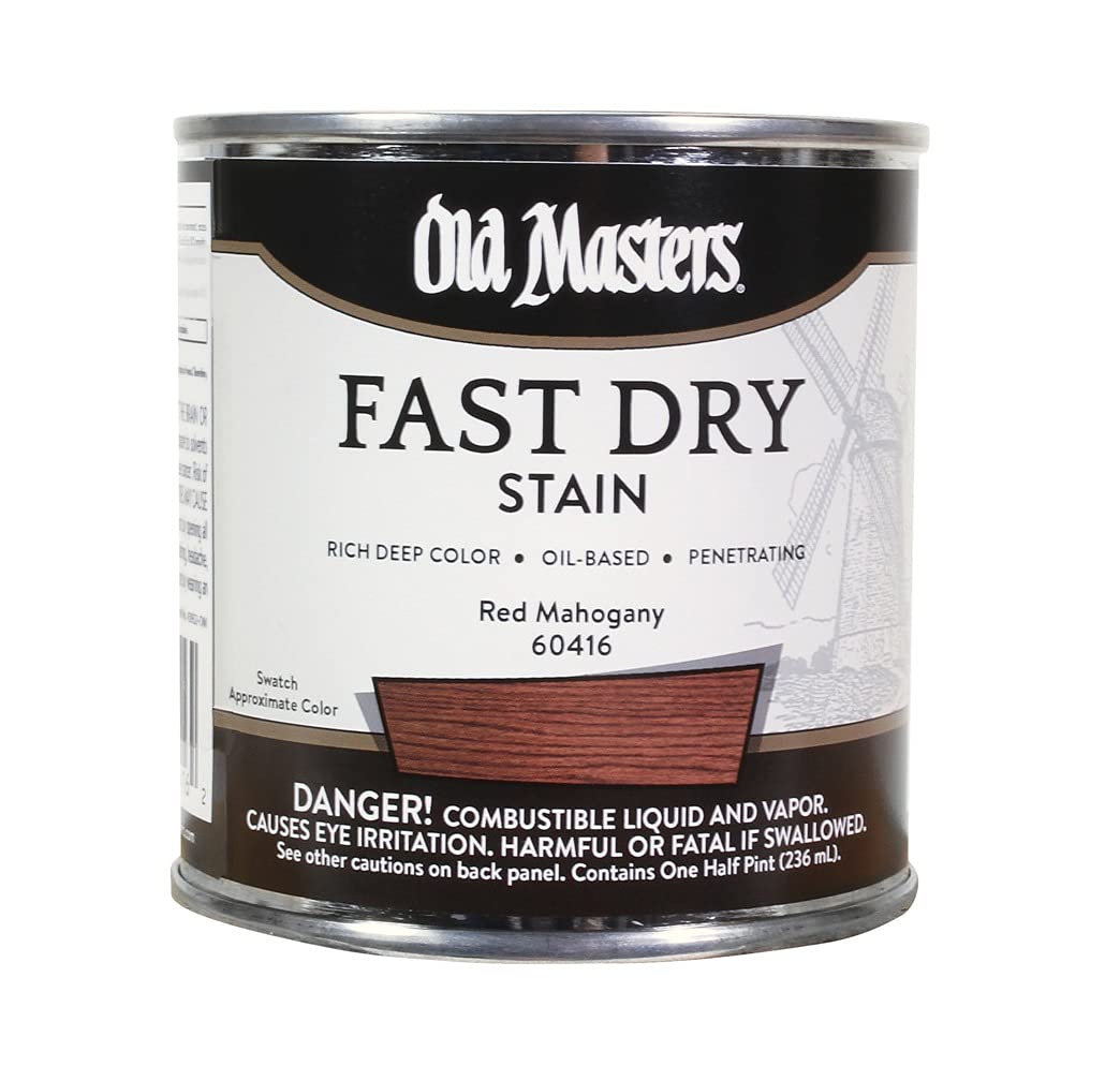 Old Masters 60416 Fast-Drying Stain - Mahogany Red Wood Finish for Furniture, Cabinets & DIY Projects | Indoor & Outdoor Use