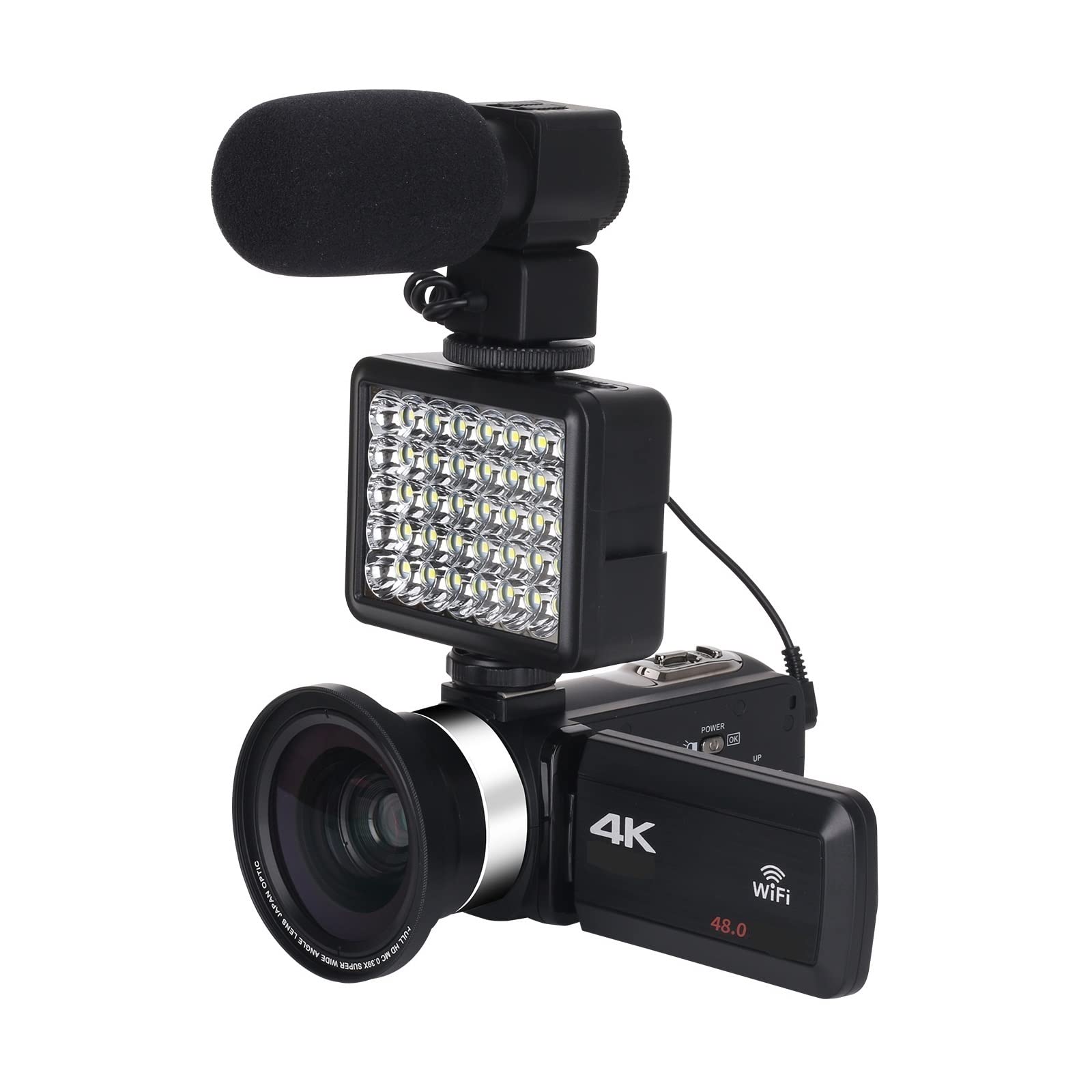 4K Ultra HD Digital Video Camera Camcorder - AUBEST 18X Zoom Live Streaming Vlogging Recorder with Webcam for YouTube, Travel & Photography (NO SD Card, Camera Kit 1 Included)