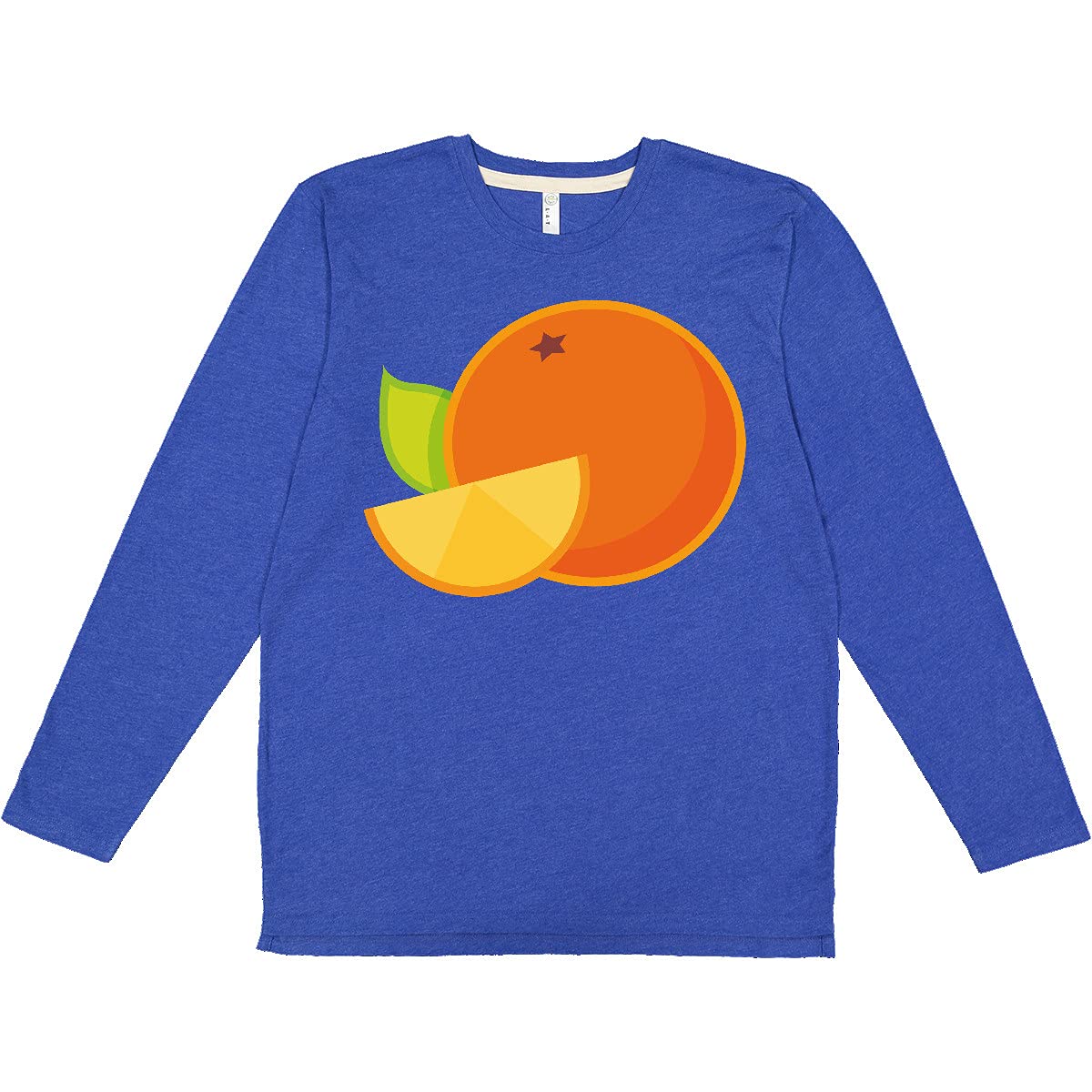 Inktastic Orange Fruit Print Long Sleeve T-Shirt for Women - Soft Cotton Casual Tee - Perfect for Fall, Winter & Everyday Wear
