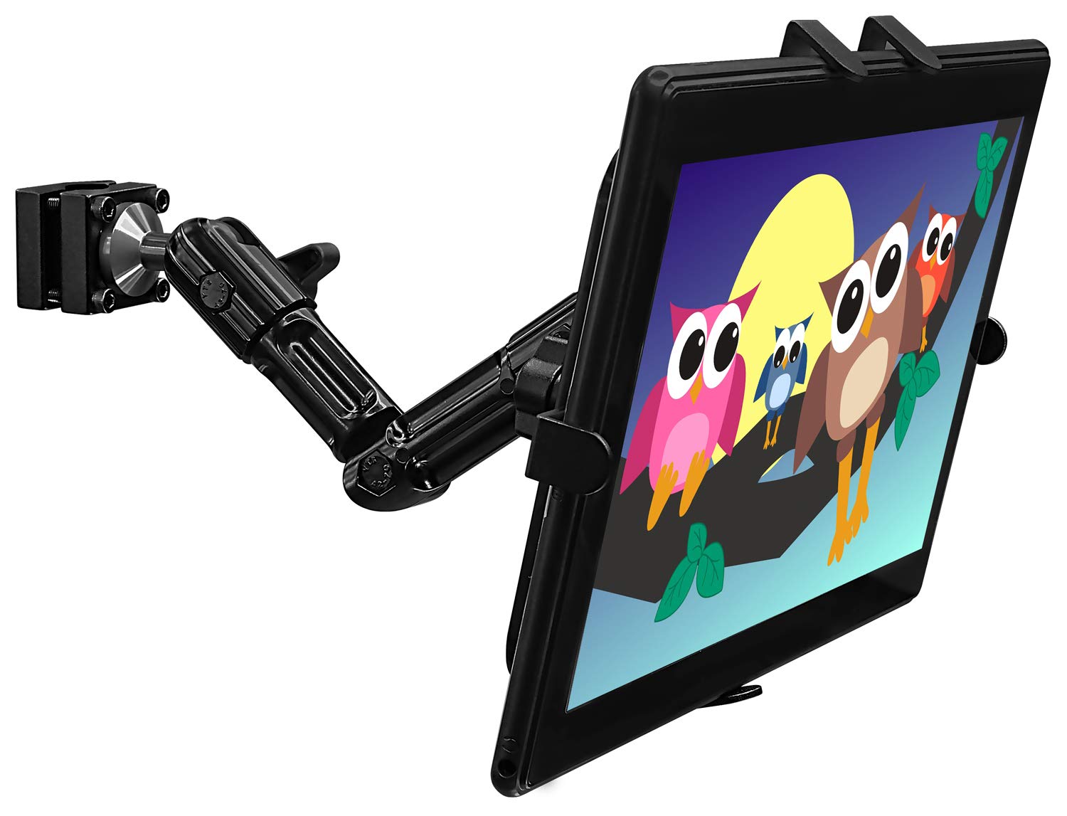 Premium Car Headrest Tablet Holder - Adjustable Aluminum Mount for iPad 7, Galaxy Tab, Fire Tablets | Heavy Duty Vehicle Accessory for Road Trips & Backseat Entertainment (MI-7310)