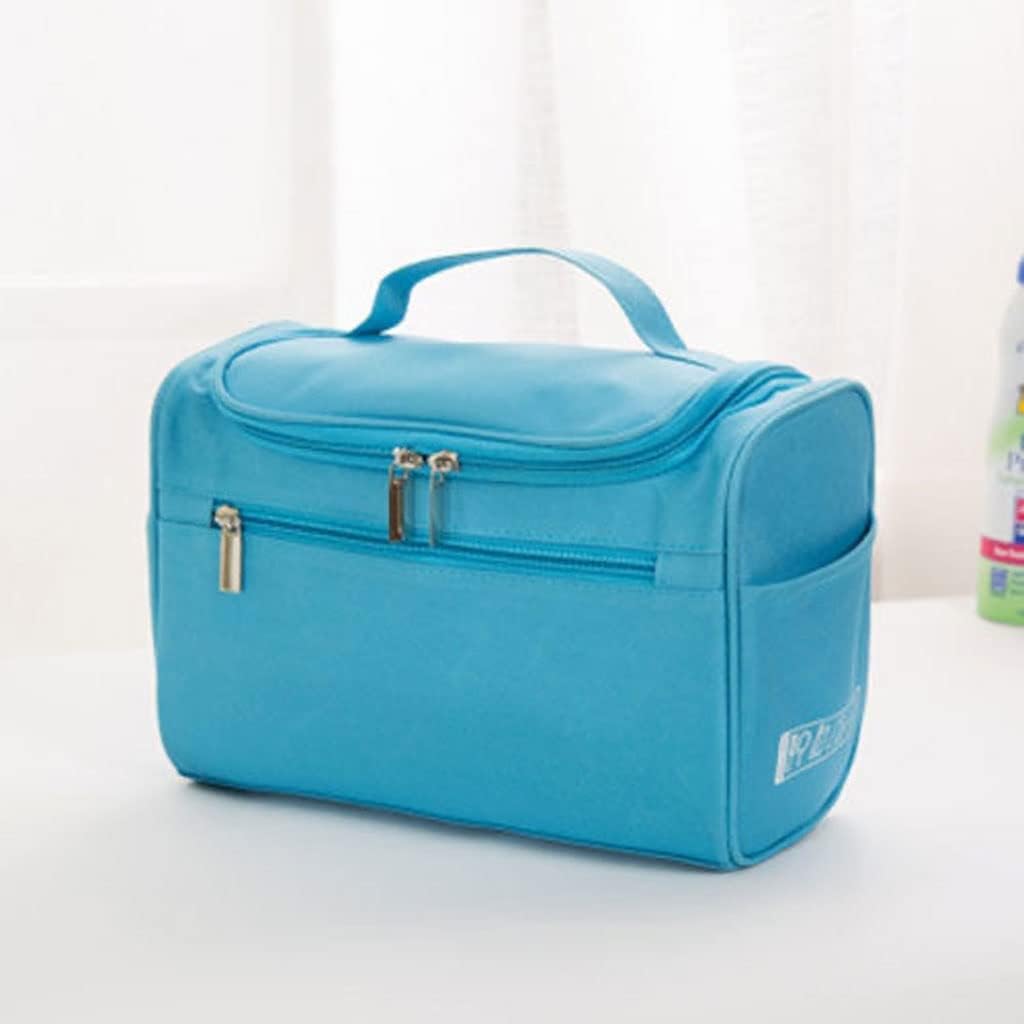 FYCAN Waterproof Makeup Bag with Brush Holder - Travel Cosmetic Organizer for Women & Girls (Sky Blue) - Perfect for Purse & Toiletry Storage