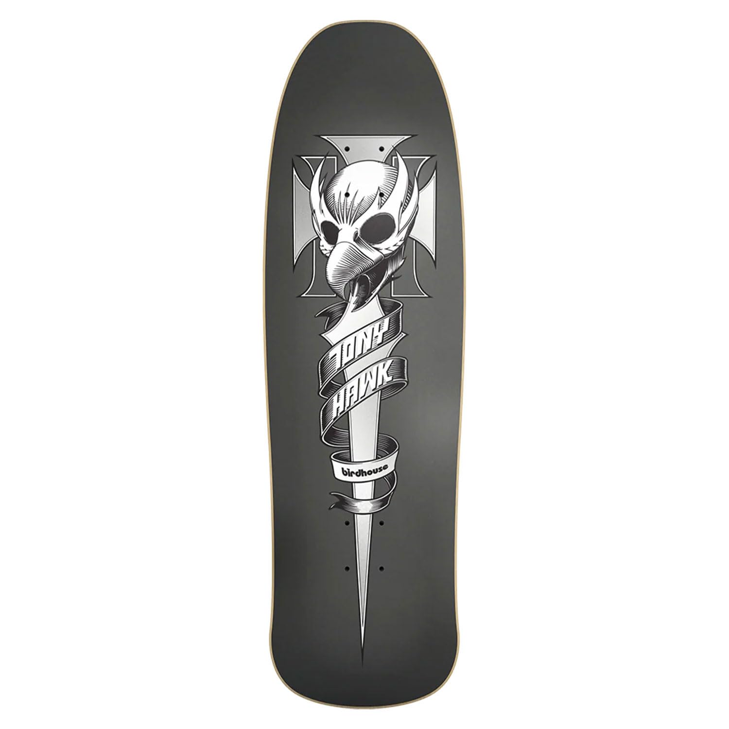 Tony Hawk Old School Skateboard Deck 2-Pack - Crest & Vulture Design, Grey - Perfect for Street Skating, Skate Park & Collector's Display