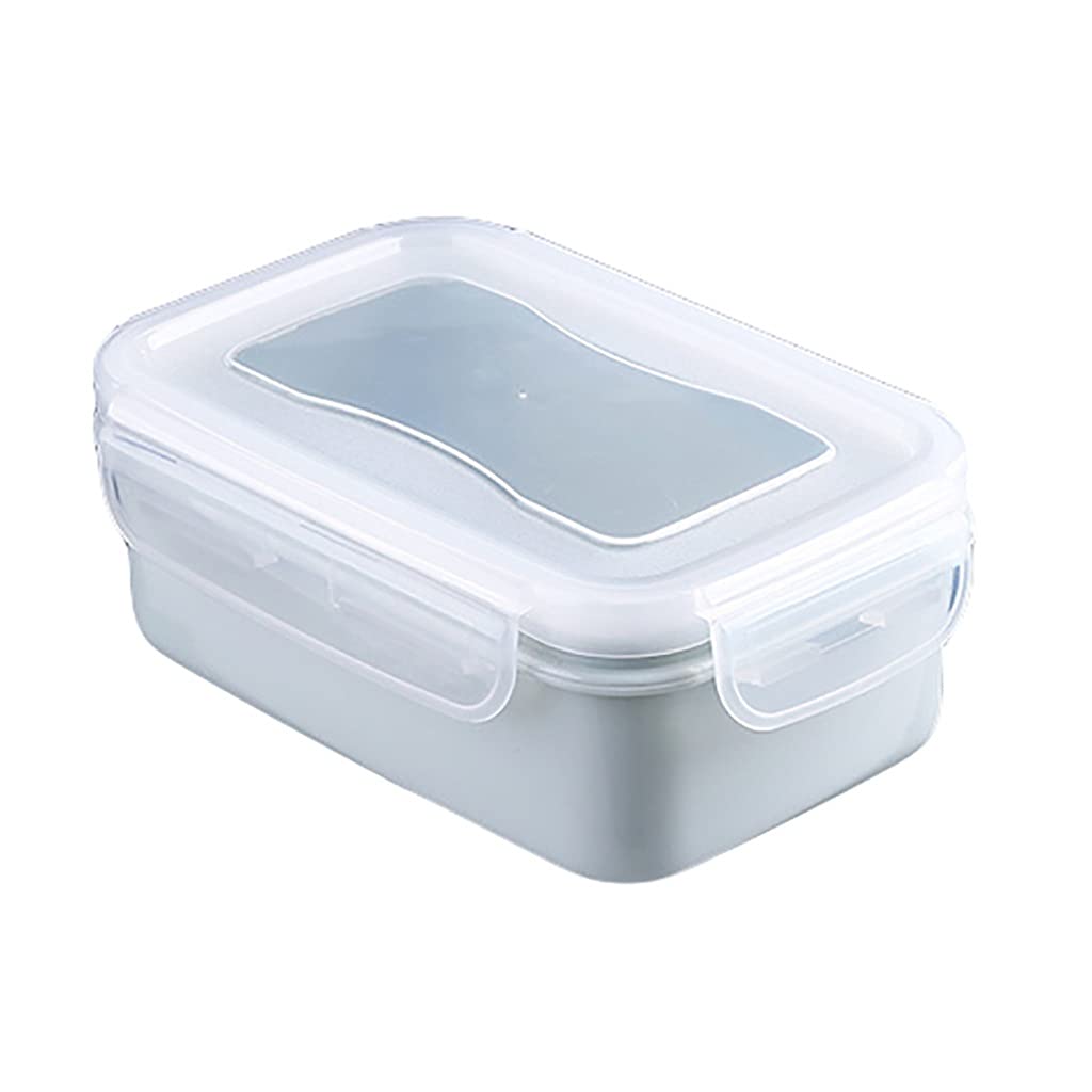 Round & Rectangle Plastic Lunch Box - Bento Food Storage Container with Lid - Microwave & Dishwasher Safe - Ideal for Meal Prep, Office, School & Picnics (Blue, 2-Pack)
