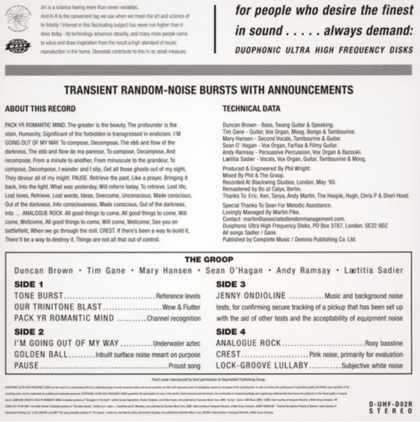 Stereolab - Transient Random Noise Bursts With Announcements (2xLP Vinyl Record, Album, Reissue, Remastered + Bonus LP + Expanded Edition) - Near Mint (NM/M) Condition - Perfect for Vinyl Collectors & Audiophiles