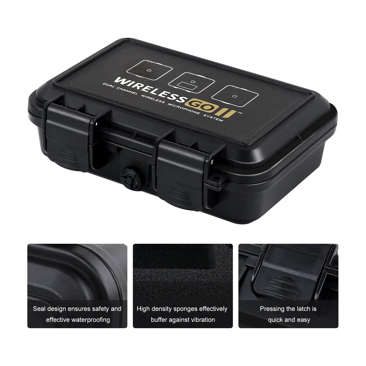 Liyirui Wireless Lavalier Microphone Case - Foam Padded Storage Bag for Rode Wireless GO II & Dual Channel Digital Mics | Portable, Waterproof Safety Box | Perfect for Travel, Studio & Outdoor Recording