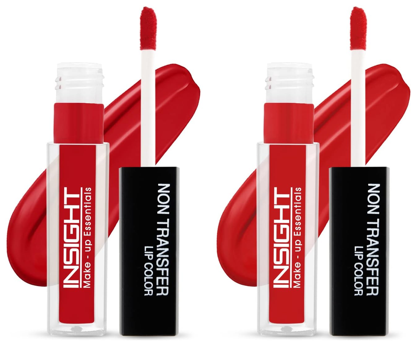 INSIGHT Non-Transfer Matte Lipstick Set - 02 Red Alert & 09 Sunset Red (4ml Each) | Long-Lasting Waterproof Lip Color for Women | Perfect for Date Night, Parties & Everyday Wear