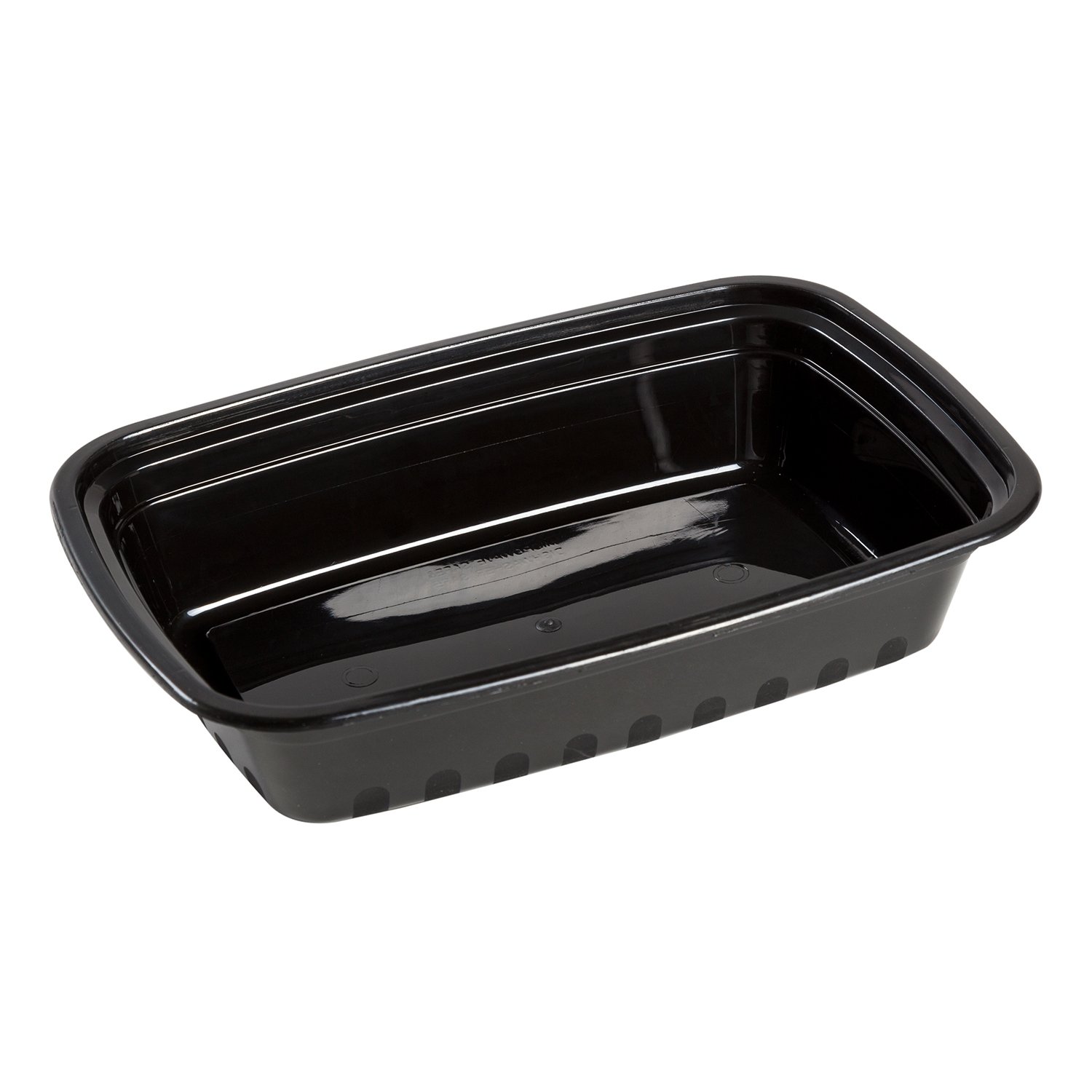 150-Pack AmerCare 7.75 x 5.5 Inch Black Plastic Food Storage Containers with Lids | 24oz, 1.5