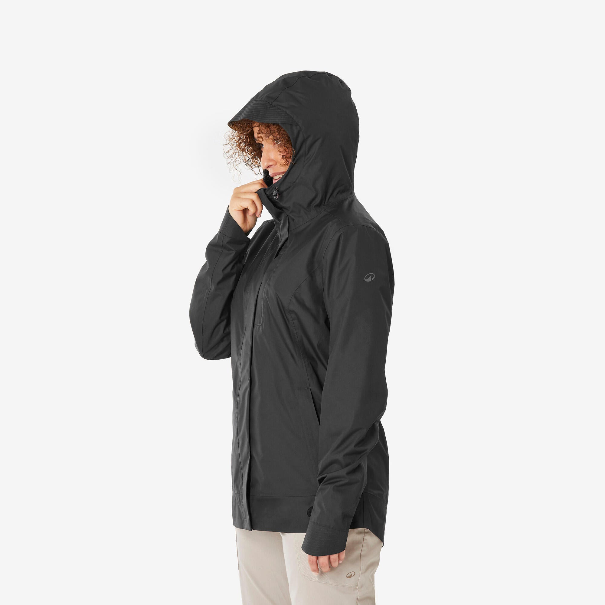 Quechua Women’s NH500 Waterproof Hiking Rain Jacket - Lightweight Windproof Outdoor Coat for Trekking, Camping & Mountain Adventures