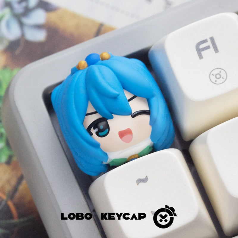 Custom Resin Lolita Anime Keycaps - Personalized 2D Art Keycaps for Mechanical Keyboards | Perfect for Gamers, Typists & Anime Fans